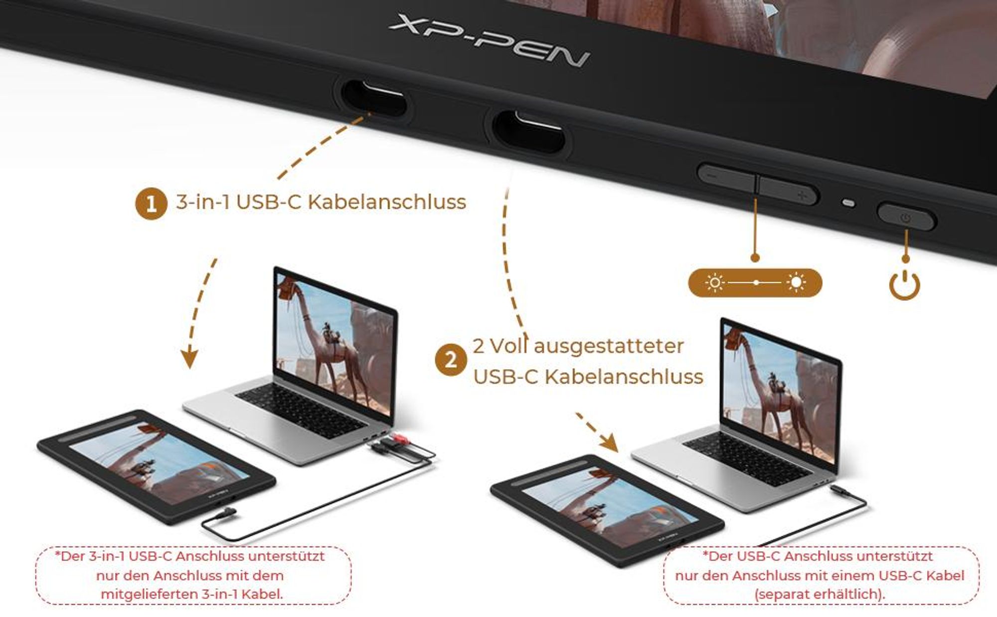 XPPen Artist 12 (Gen 2), Kabelgebunden, 5080 lpi, 263,23 x 148,07 mm, USB, 1 cm, 0,6 mm