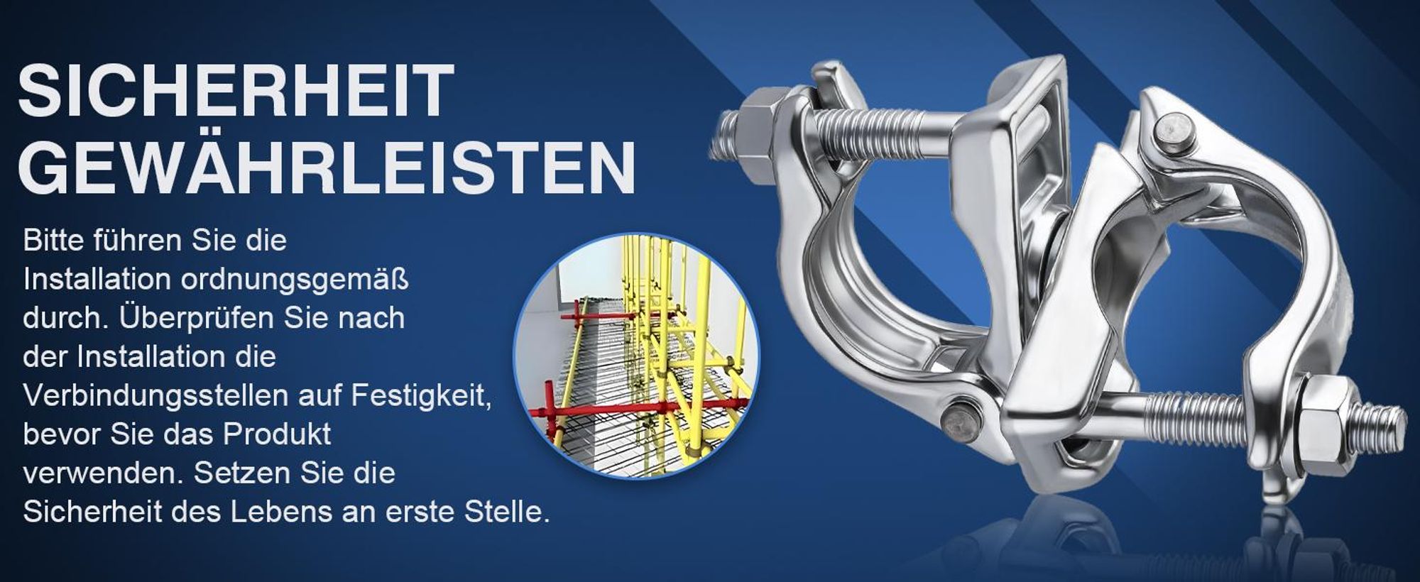 4X 360° 48x48mm Drehkupplung Gerüstschelle Gerüstkupplung Doppelschelle Kupplung für 45-50mm Rohre zur Befestigung von Gerüsten Ankerstange