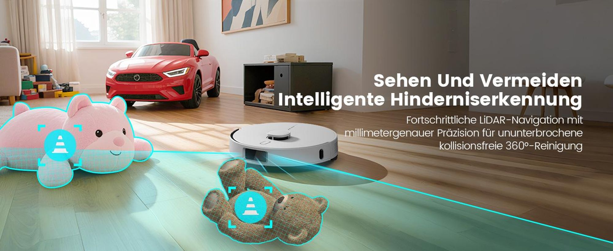AIRROBO L60+ Staubsauger Roboter Saugroboter mit Wischfunktion, Auto-Staubentleerung, LiDAR-Navigation, 12000Pa, für Teppiche und Tierhaare