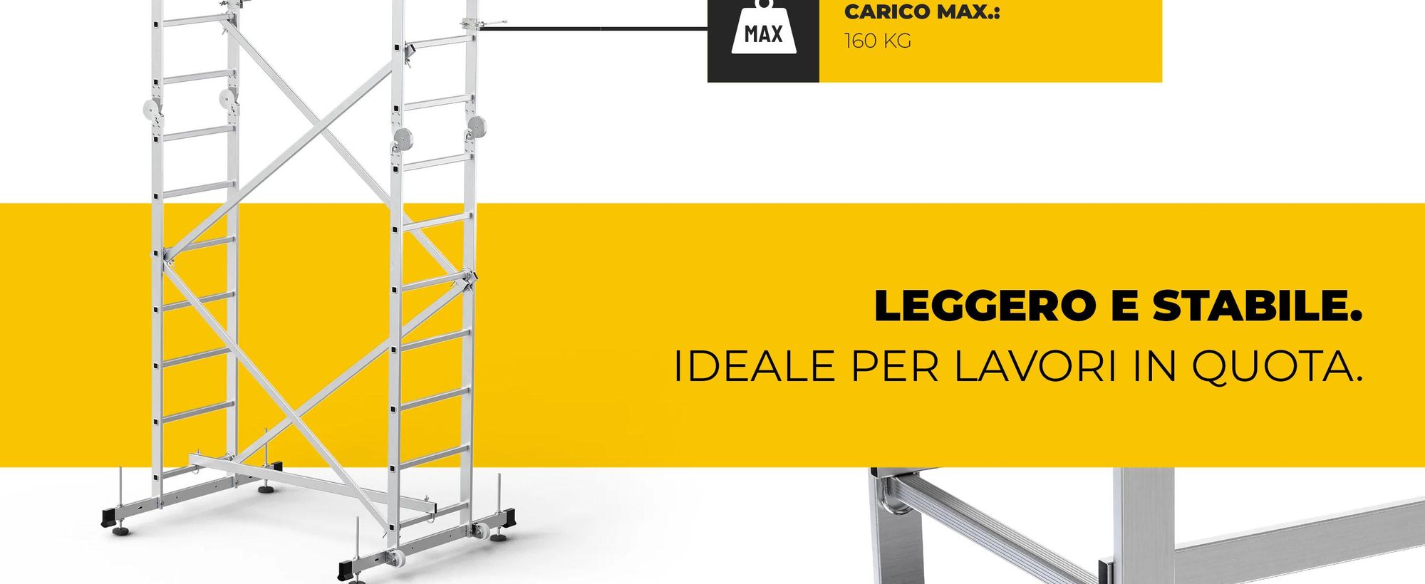 Drabest | ponteggi in alluminio, ponteggi, ponteggi a scala, ponteggi a scala da 160 kg, ponteggi in alluminio, piattaforme di lavoro, ponteggi in alluminio con piattaforma