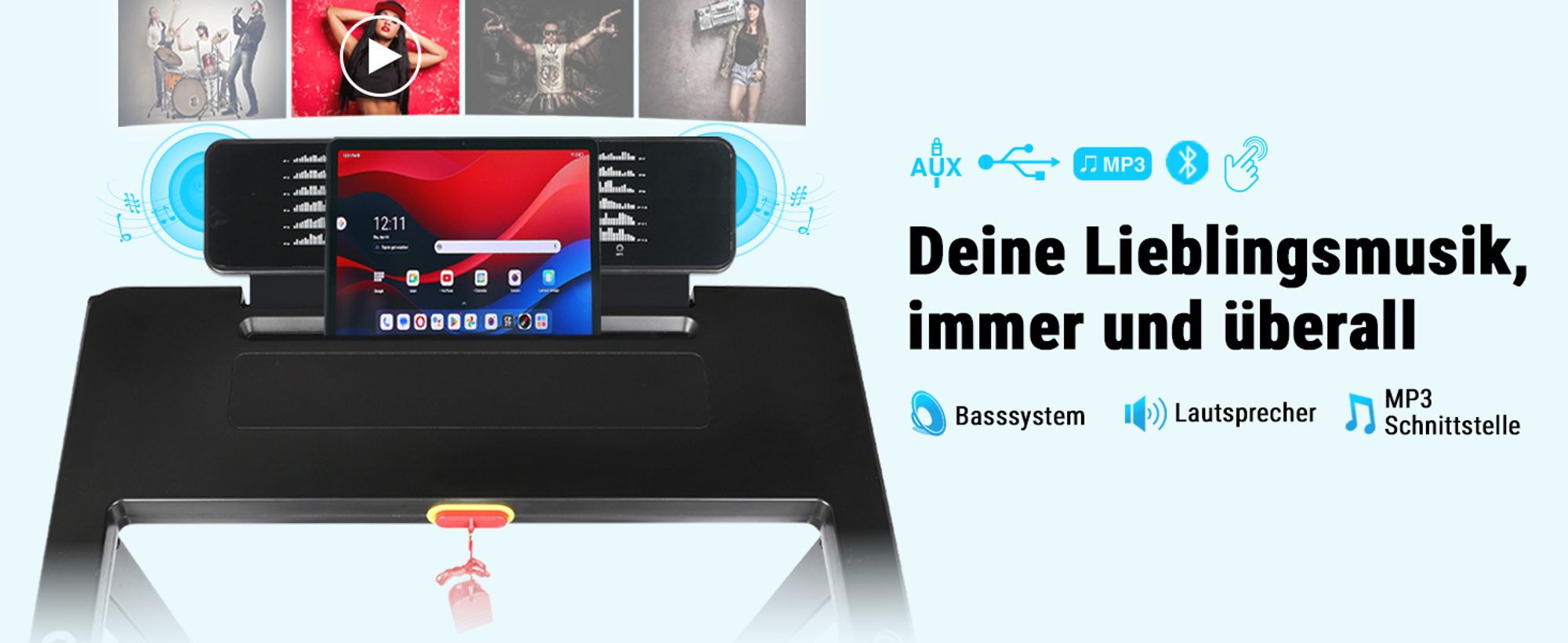 Laufband klappbar AsVIVA T21 Heimtrainer bis 12 km/h 2,5 PS leise kompakt für Zuhause