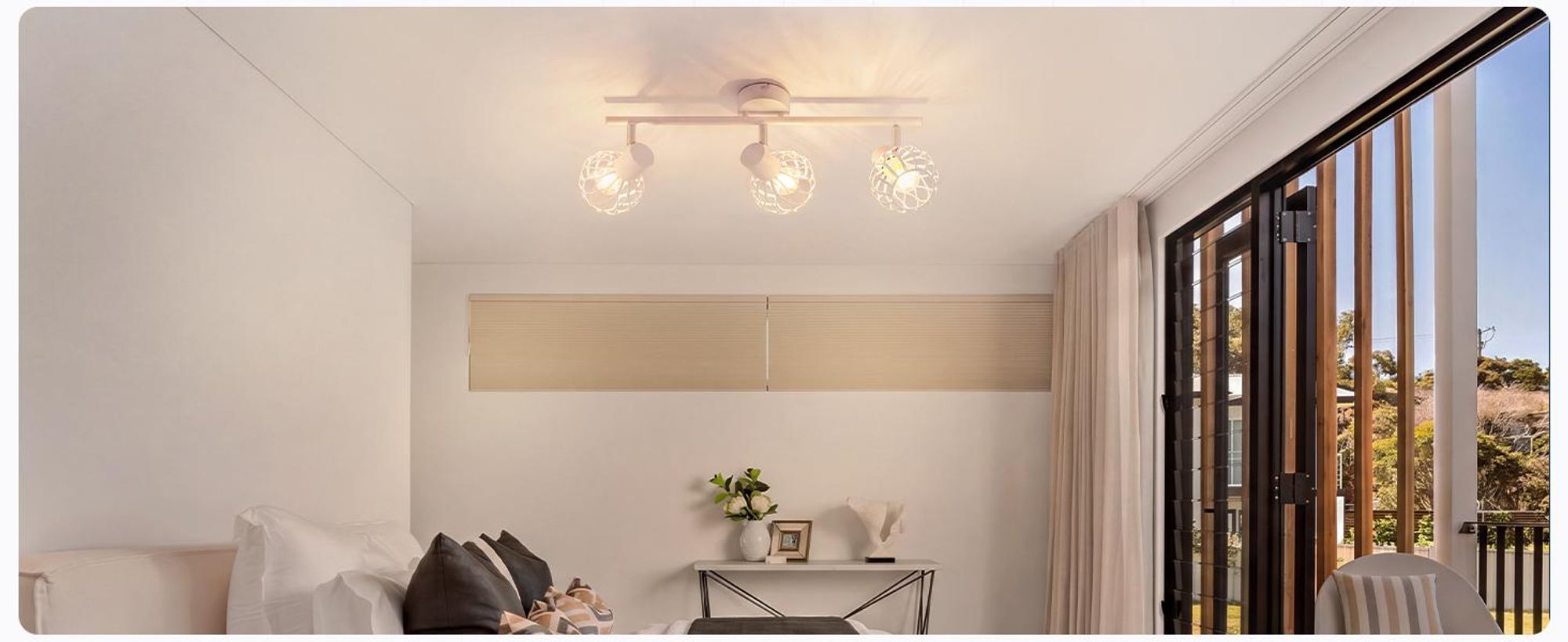 ZMH LED stropné svietidlo, 3 žiarovky, podhľavná lampa E14, kov, kuchynská lampa, otočná o 350°, lampa do obývačky, stropné bodové osvetlenie, vnútorné bodové svietidlá, chodba, kuchyňa, biela