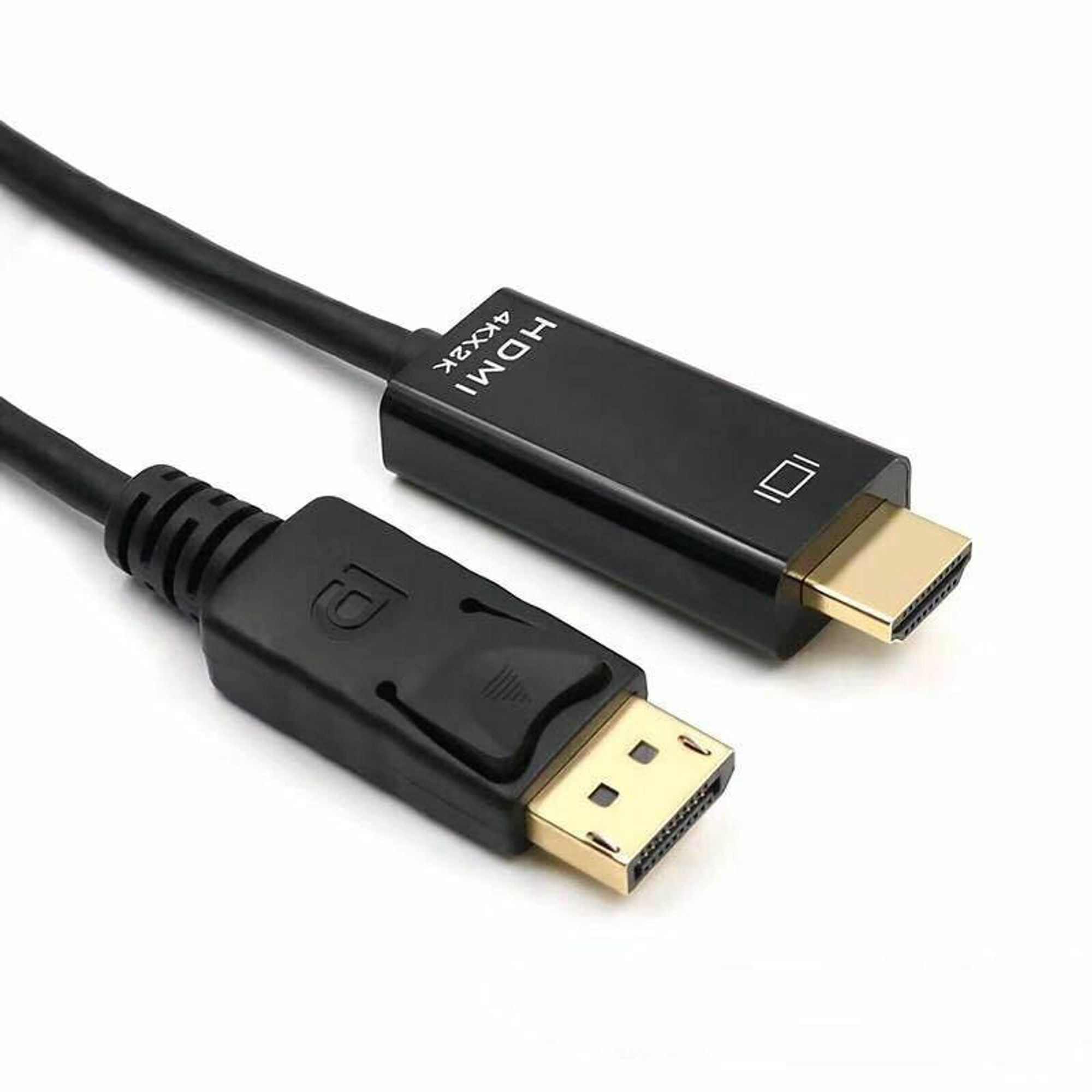 DisplayPort auf HDMI Adapter Kabel 1,8m DP 1.2 HDMI 1.4 4K Full HD 1080p schwarz