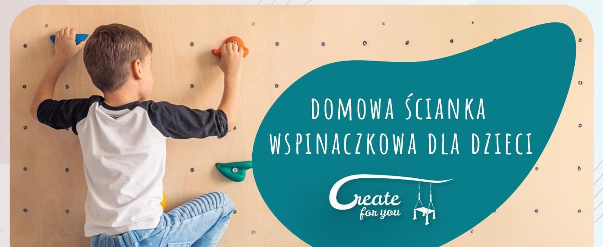 Create for you® - Domowa Ścianka Wspinaczkowa dla Dzieci, 5 Chwytów 60x120cm