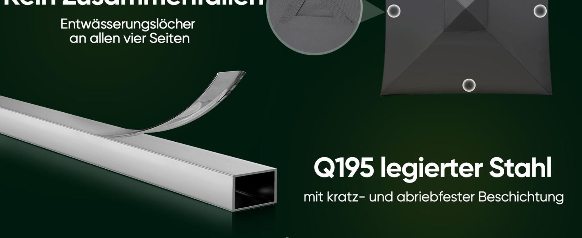 Quictent Pavillon 3x3m Wasserdicht Faltpavillon Stabil Winterfest, Pop-Up Klicksystem, UV-Schutz 50+, Gartenzelt, Partyzelt, Festzelt hellgrau