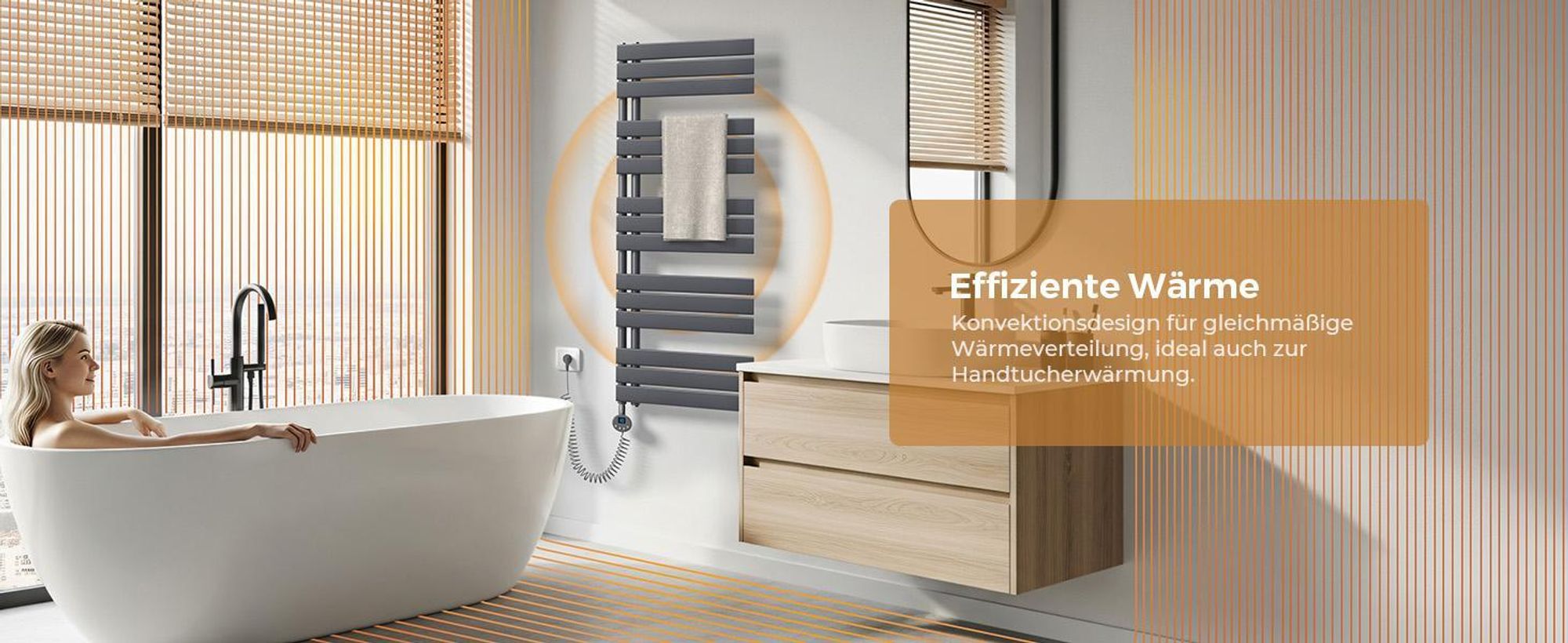 S'AFIELINA 1599x500mm Handtuchheizkörper Elektrisch, Badheizkörper Elektrisch mit Thermostat, WiFi,programmierbarem Timer,LCD-Anzeige,1000 W,Anthrazit