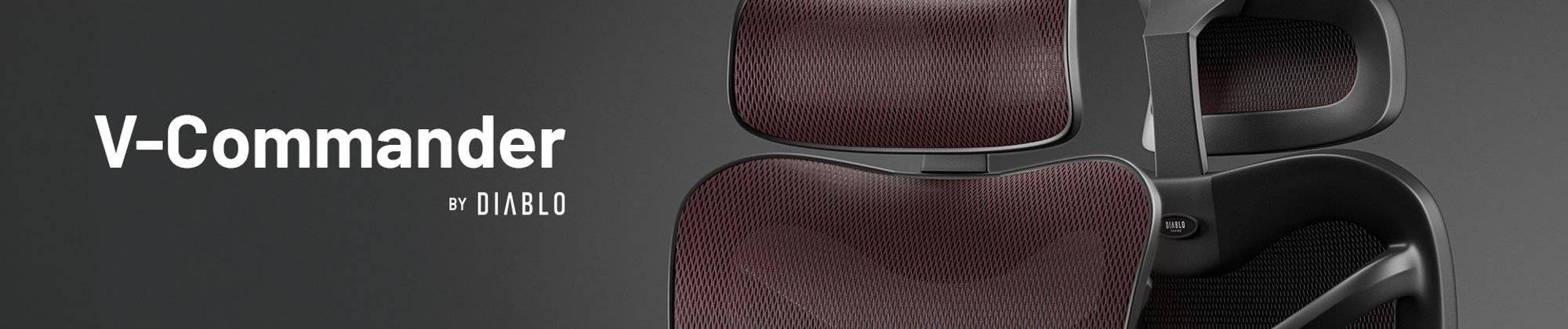 Diablo V-Commander Ergonomischer Bürostuhl Schreibtischstuhl Chefsessel 3D Armlehnen Verstellbare Kopfstütze & Sitzfläche Netzstof Farbe: Schwarz-Burgunderrot
