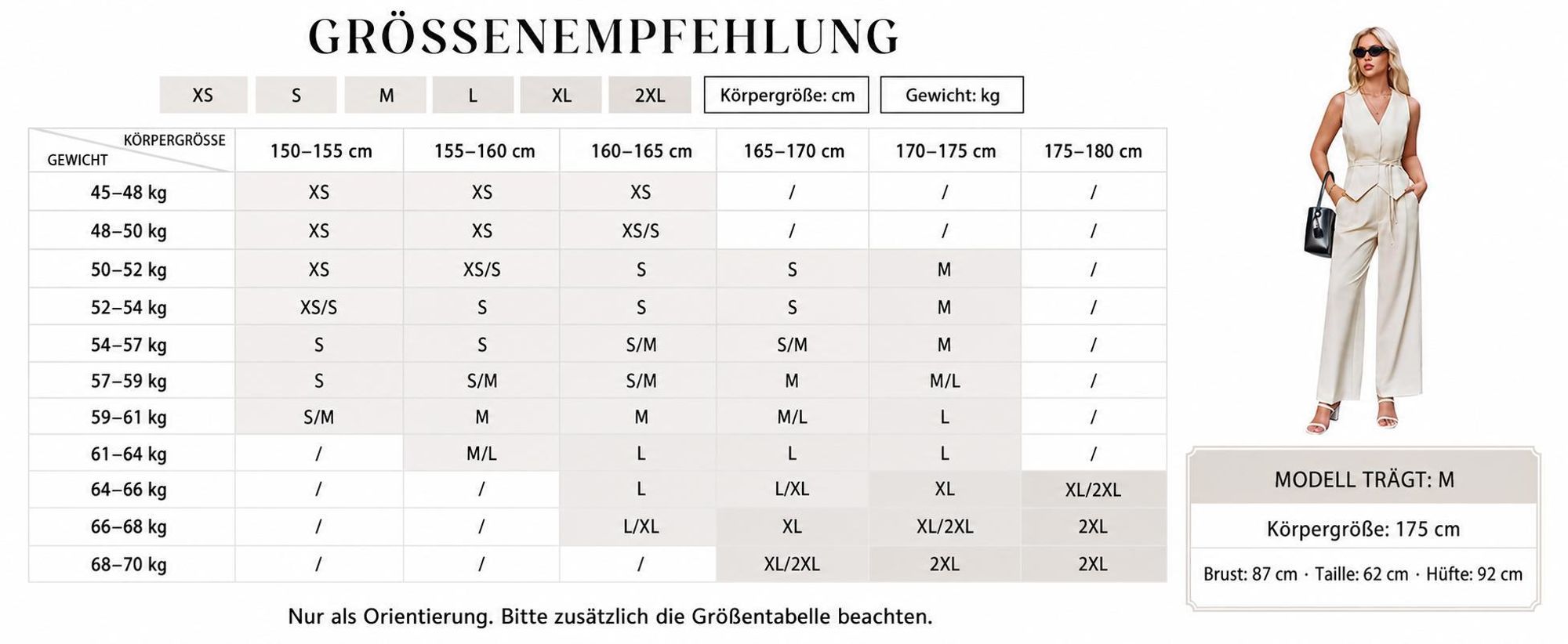 Business-Zweiteiler für Damen: Weste mit V-Ausschnitt + Businesshose mit weitem Bein