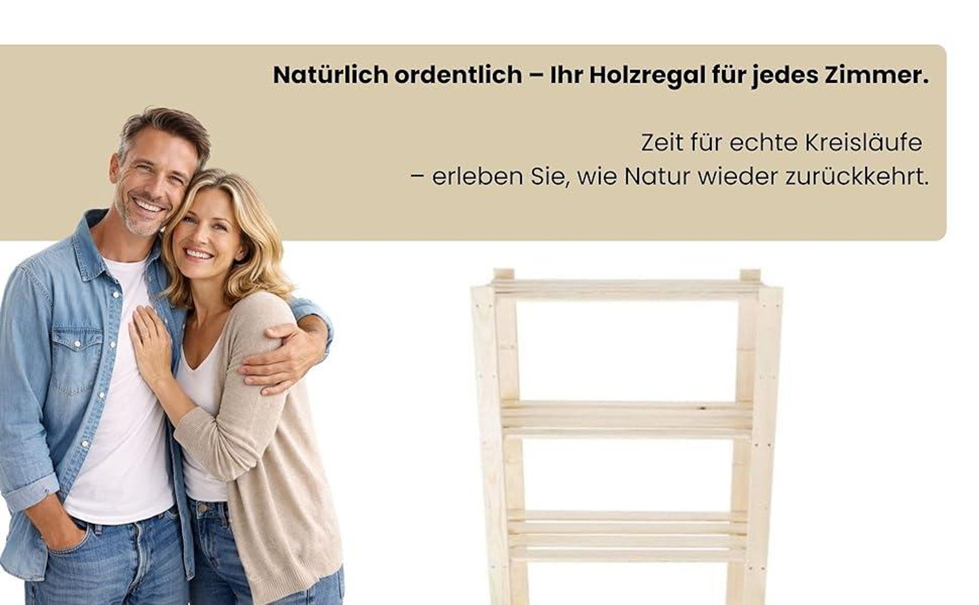 STOLMAK Holzregal Bücherregal 80x170x38 (BxHxT) Wandregal Natur Kiefernholz Massivholzregal Dekoregal 5 Ablagen Kieferregal