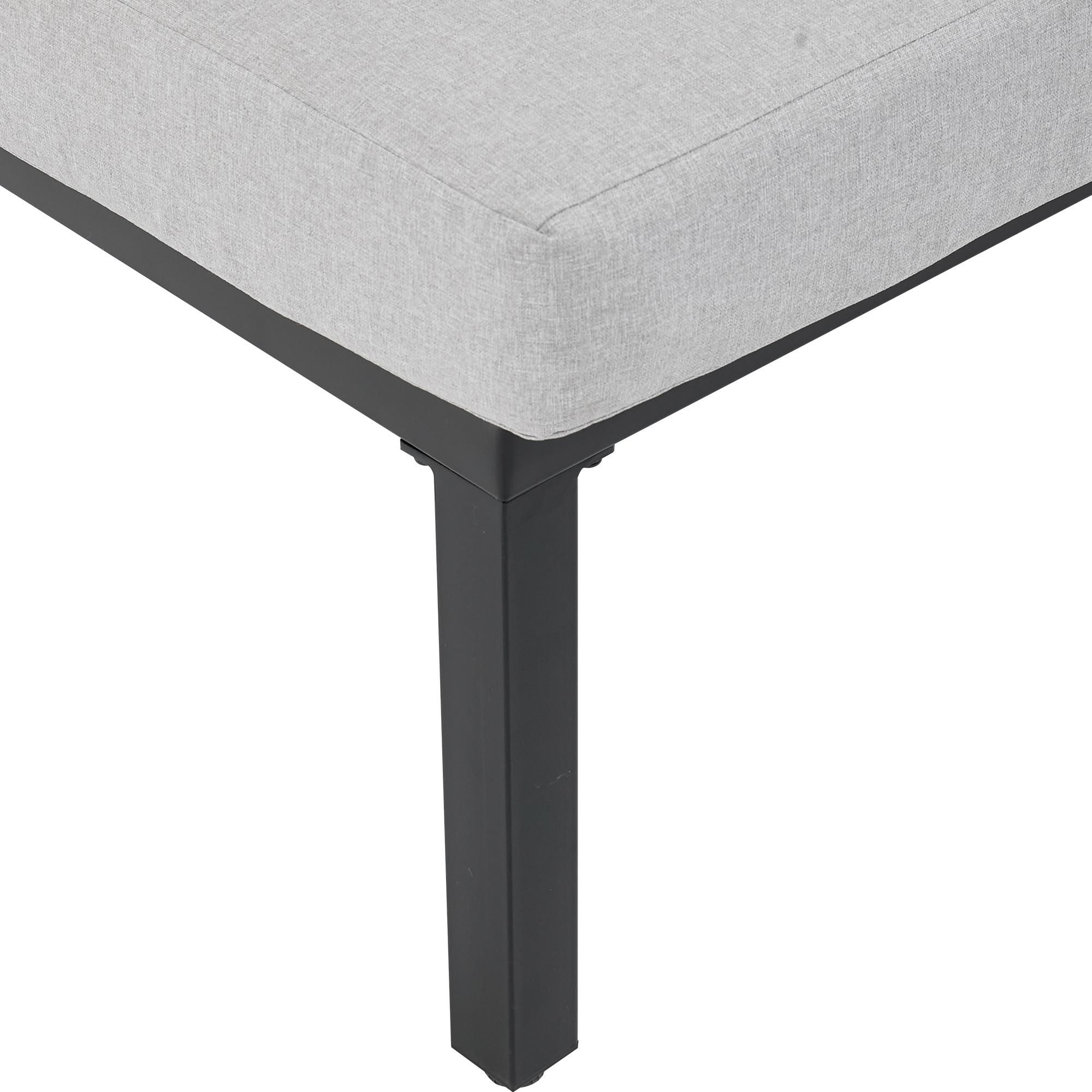 Flieks Gartenloungeset 6 Sitzer, Gartensofa mit abnehmbaren Rückenlehnen, Gartenmöbelset mit Esstisch für 6 Personen, Sofagarnitur Gartengarnitur Grau