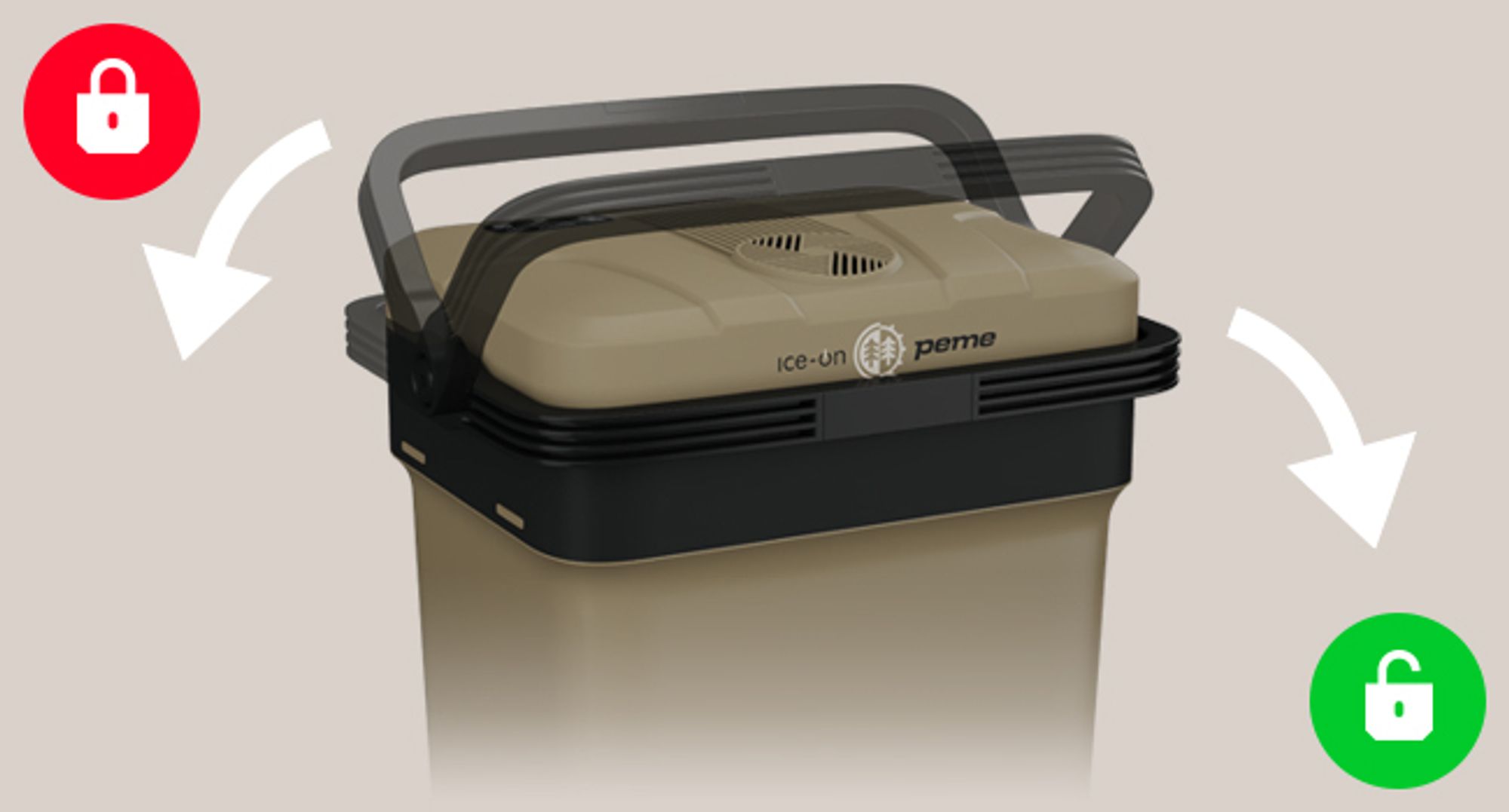 PEME Essential 26L Elektrische Kühlbox mit Strom Auto und Steckdose Thermoelektrisch Kühltasche Camping Mini Kühlschrank Jagd Outdoor Sand Leise 26dB