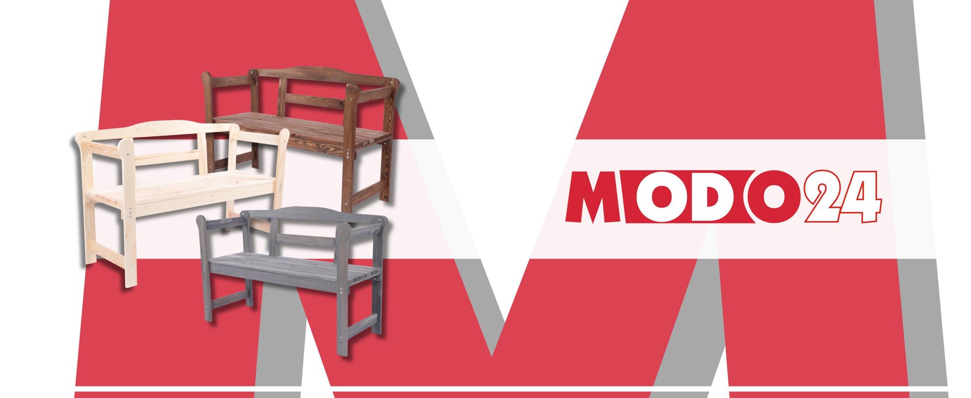 MODO24 Gartenbank Holz, 2-Sitzer, Friesenbank, Parkbank, Sitzbank, Massivholz, 46x118x78 cm, Grau Imprägniert, G01