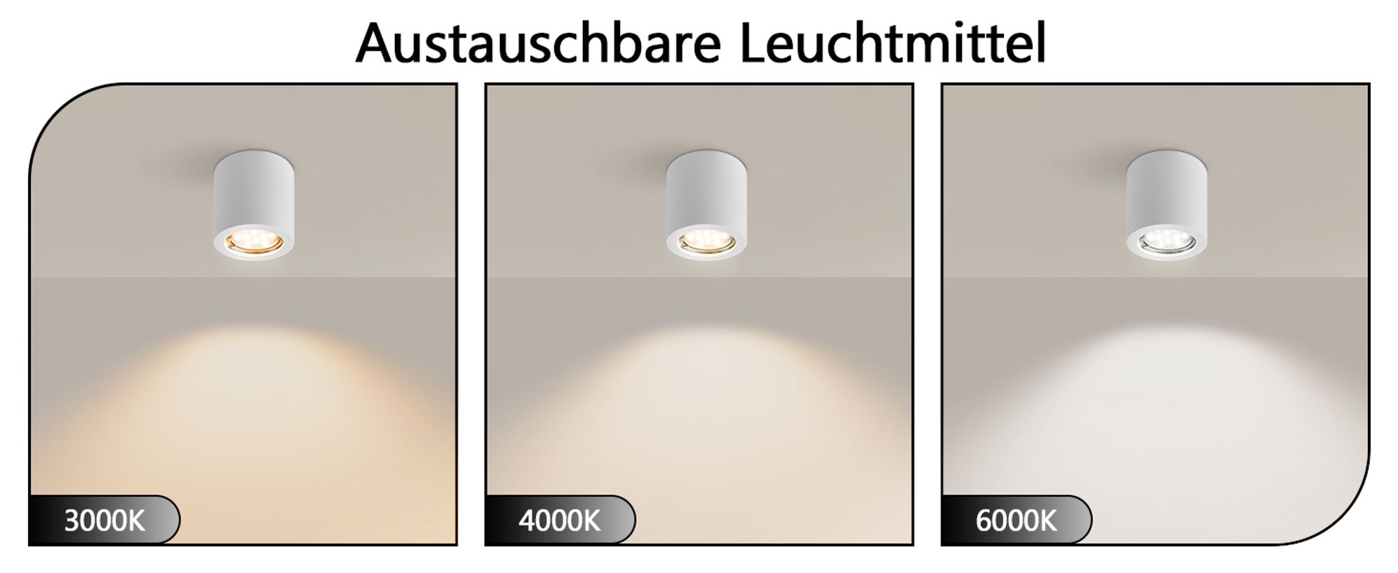 ZMH Aufbauspot weiß Aufbaustrahler rund 4 Stück Deckenspots GU10 Aufbauleuchte Spots Deckenleuchte Aufputz aus Gips Modern klein Deckenlampe Max.40W für Wohnzimmer Esszimmer Flur Ohne Leuchtmittel