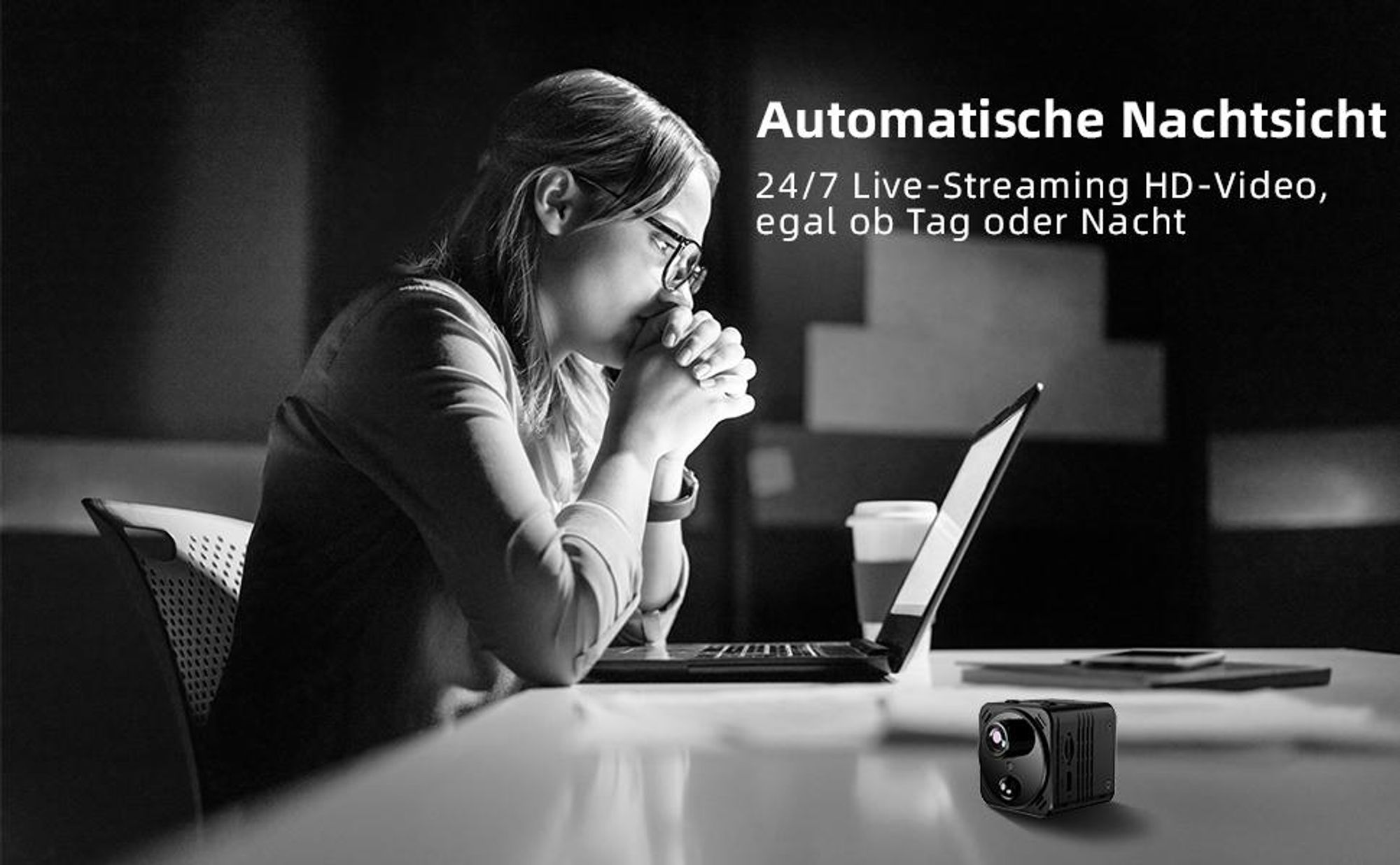 Überwachungskamera Mini, Mini Kamera, WLAN Kamera, 4K WiFi Kamera, App Remote View & Nachtsicht, Langer Akkulaufzeit