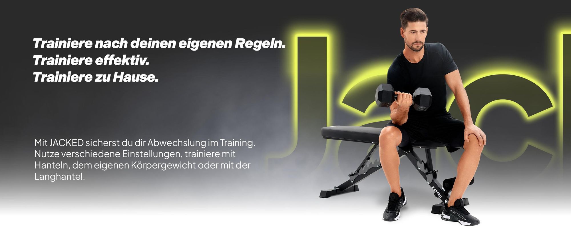 Zipro Profi Hantelbank Klappbar Jacked – Verstellbare Schrägbank & Negativbank (7+3 Stufen) Extra Dicke Polsterung Belastbar Trainingsbank für Zuhause