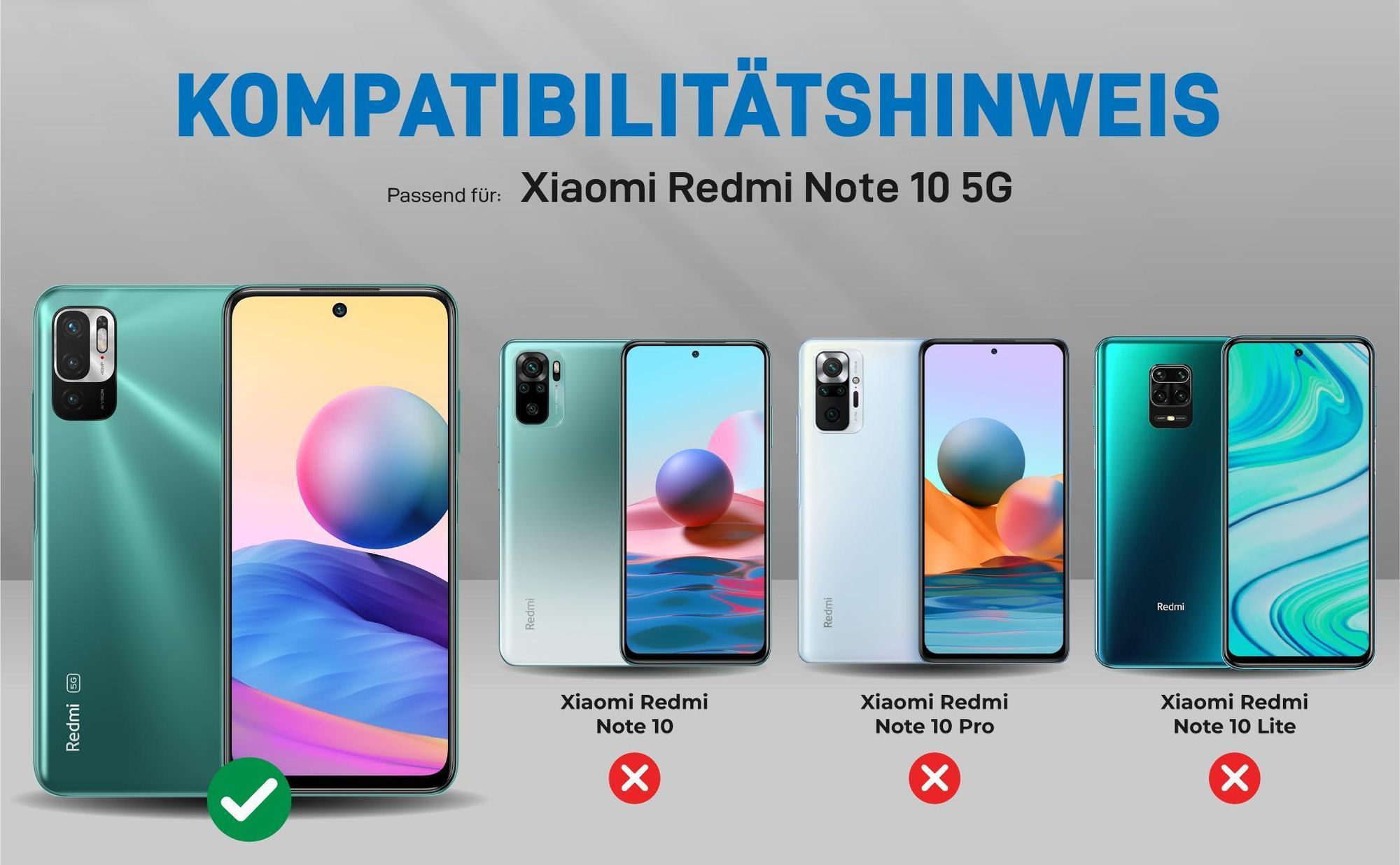 Kompatibilitätshinweise Hülle für Xiaomi Redmi Note 10 5G