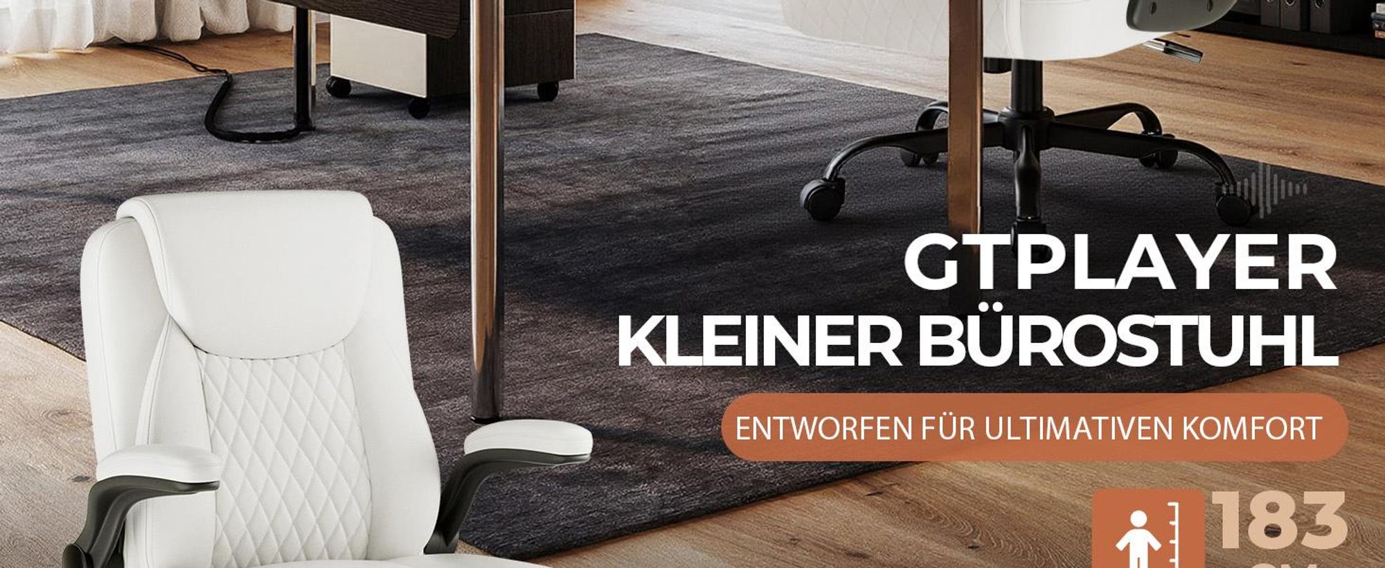 GTPLAYER Bürostuhl Ergonomisch, Schreibtischstuhl, Chefsessel mit Hoher Rückenlehne, Hochklappbaren Armlehnen, Höhenverstellbar, Extra Breit Sitz