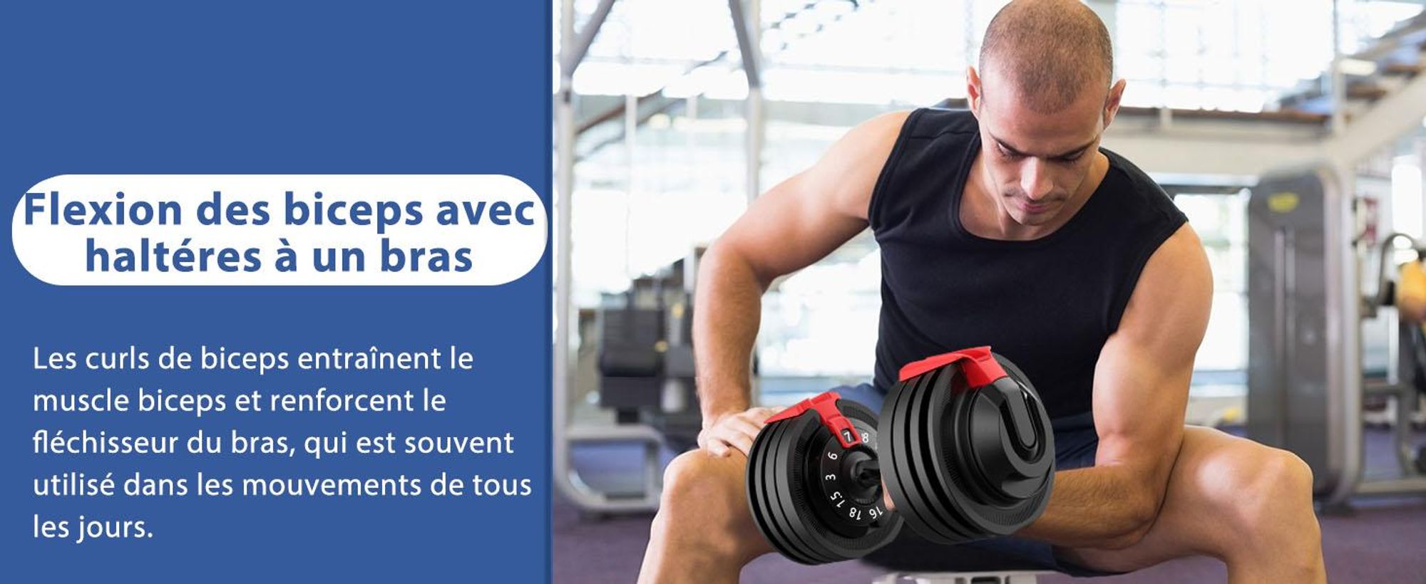 DH FitLife Haltères réglables 18 kg (Lot de 2) - 12 niveaux de poids, Poids variable 12 en 1, Disques inclus, Haltères ajustables courts