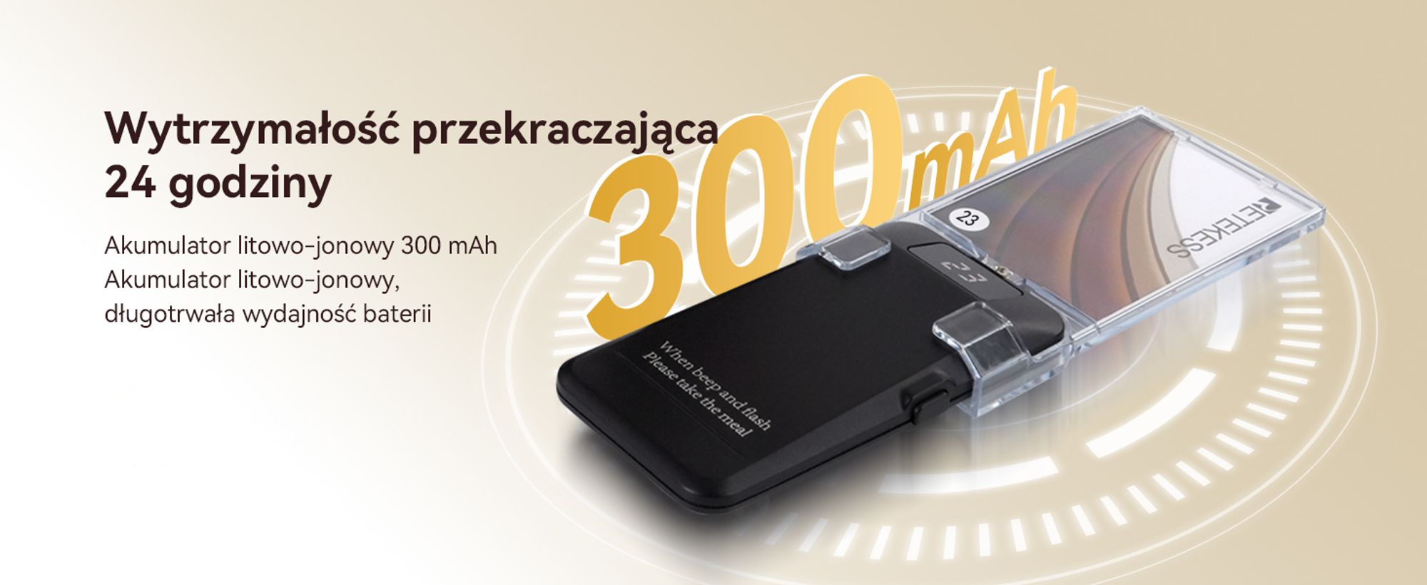 Retekess TD157A System przywoławczy pager, 800M, 39 trybów wywoływania, bateria 300 mAh, wymienny billboard, system przywoławczy dla gastronomii, burgerowni, 24 pagery