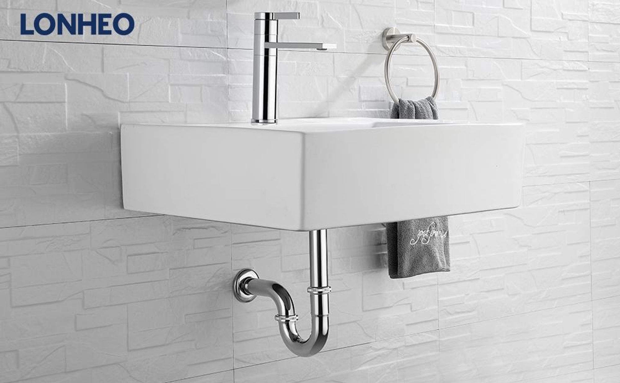 Design Siphon für Waschbecken G 1 1/4, Flaschengeruchsverschluss Röhrensiphon aus Edelstahl, P-Trap Abflussrohr mit Wandrosette für Bad Waschtisch