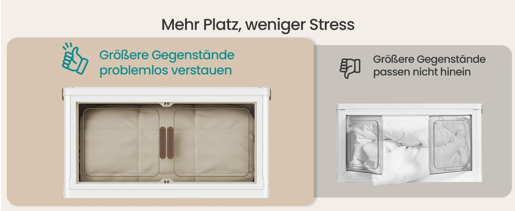 SONGMICS Organizer auf Rollen, 4 Ebenen, Boxen mit Deckel, aus Kunststoff, stapelbar, 220 L, weiß