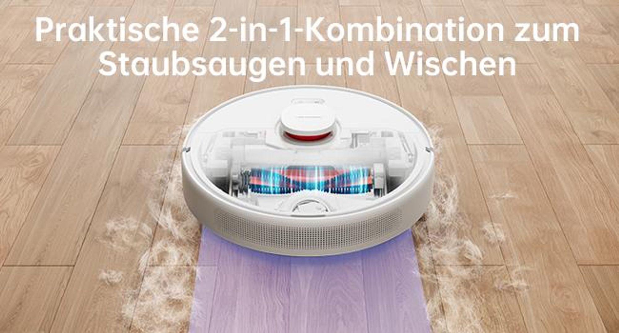 Dreame F9 Pro 2in1 Roboter Saugroboter mit LDS-Navigation,2500Pa Saugkraft,Kartenzeichnung,für Tierhaare/Hartböden/Teppiche,150Min,App-Steuerung,Weiß