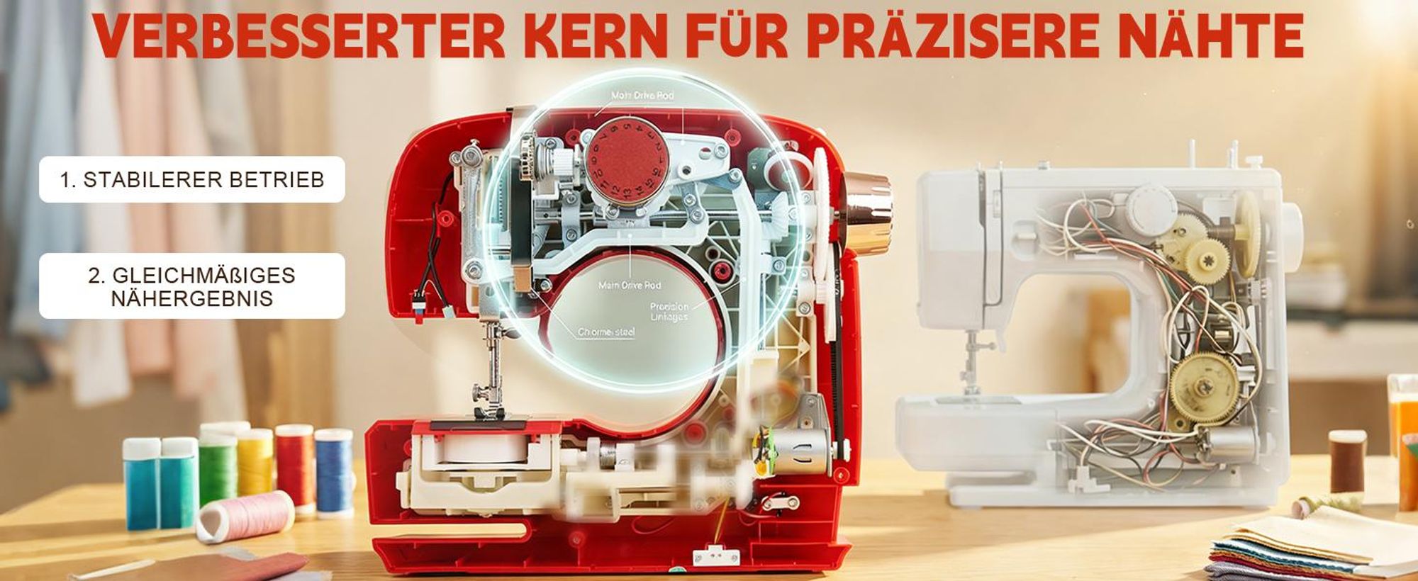 Einfache Nähmaschine für Anfänger mit 16 Stichen, Twin-Nadel, Rückwärtsnähen, automatischem Spulen, Fußpedale, Tragbare Elektrische Nähmaschinen