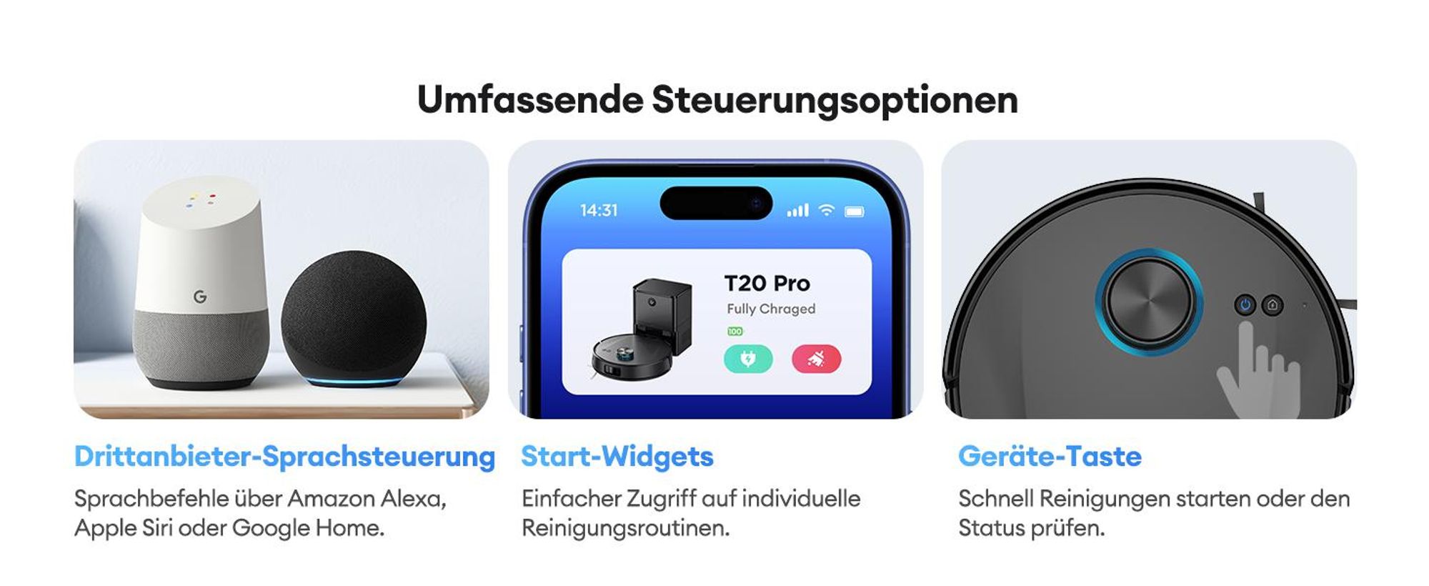 Nass-Trocken-Saugroboter TU20UL 8000 Pa Saugkraft,Staubsauger Roboter mit Absaugstation 4L, 200Min.,AI-gestützte Laser-Hinderniserkennung