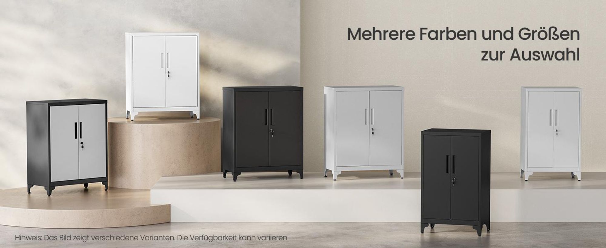 SONGMICS Aktenschrank, Mehrzweckschrank, Büroschrank mit 2 Türen, Schrank abschließbar, aus Stahl Mattgrau