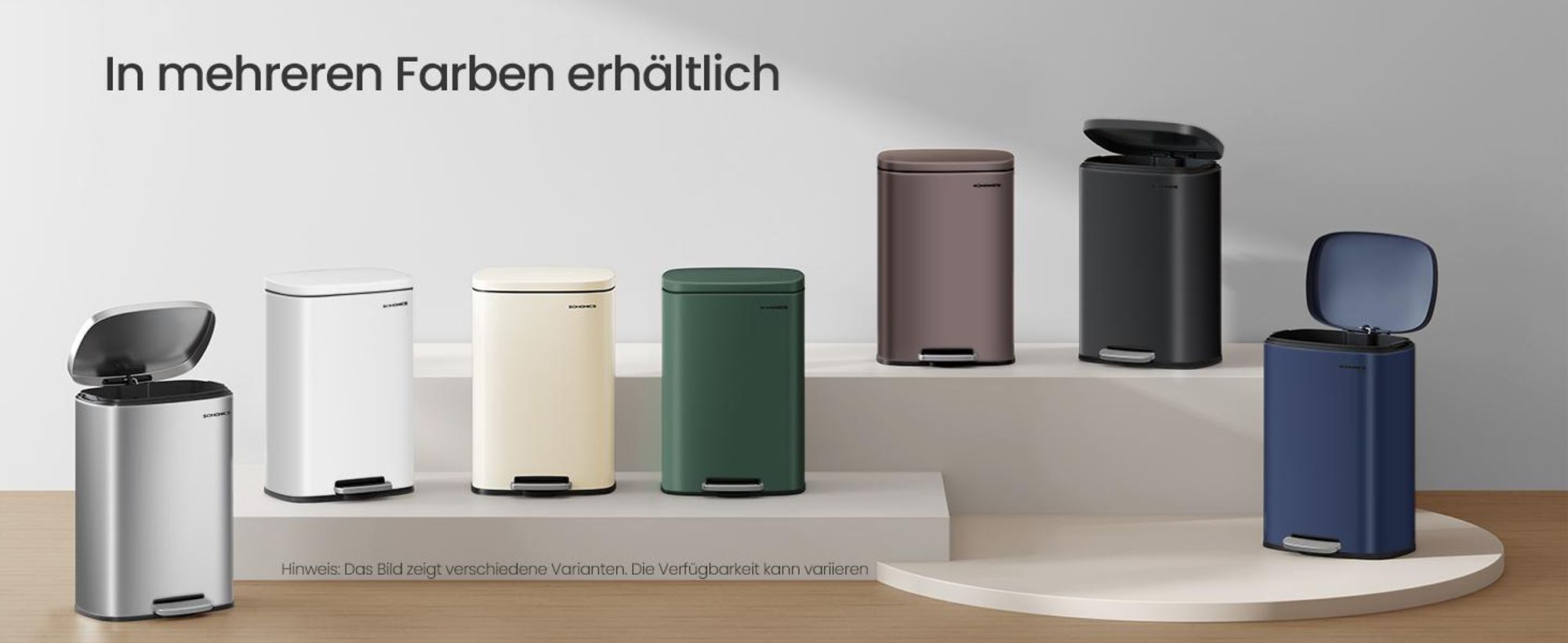 SONGMICS Mülleimer Küche, 50 Liter, Abfalleimer, Treteimer, mit Deckel, Softclose, Fußpedal