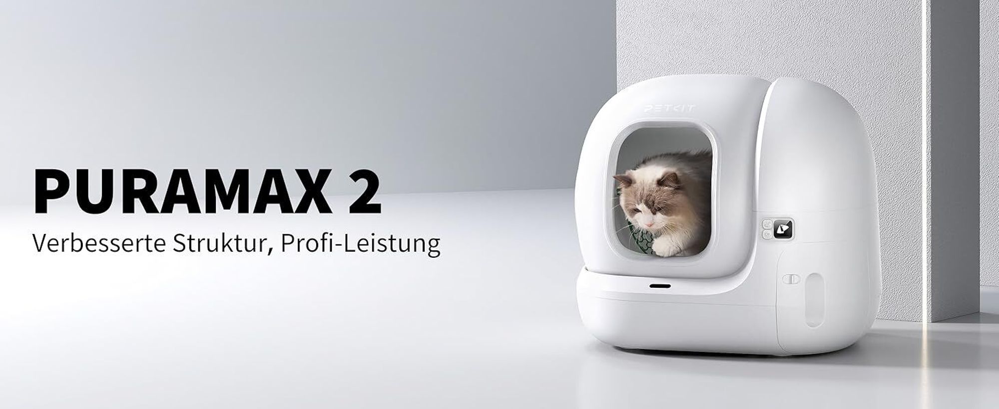 PETKIT Selbstreinigende Katzentoilette, PuraMax 2 Katzentoilette für mehrere Katzen(1. Generation Upgrade), App-Steuerung