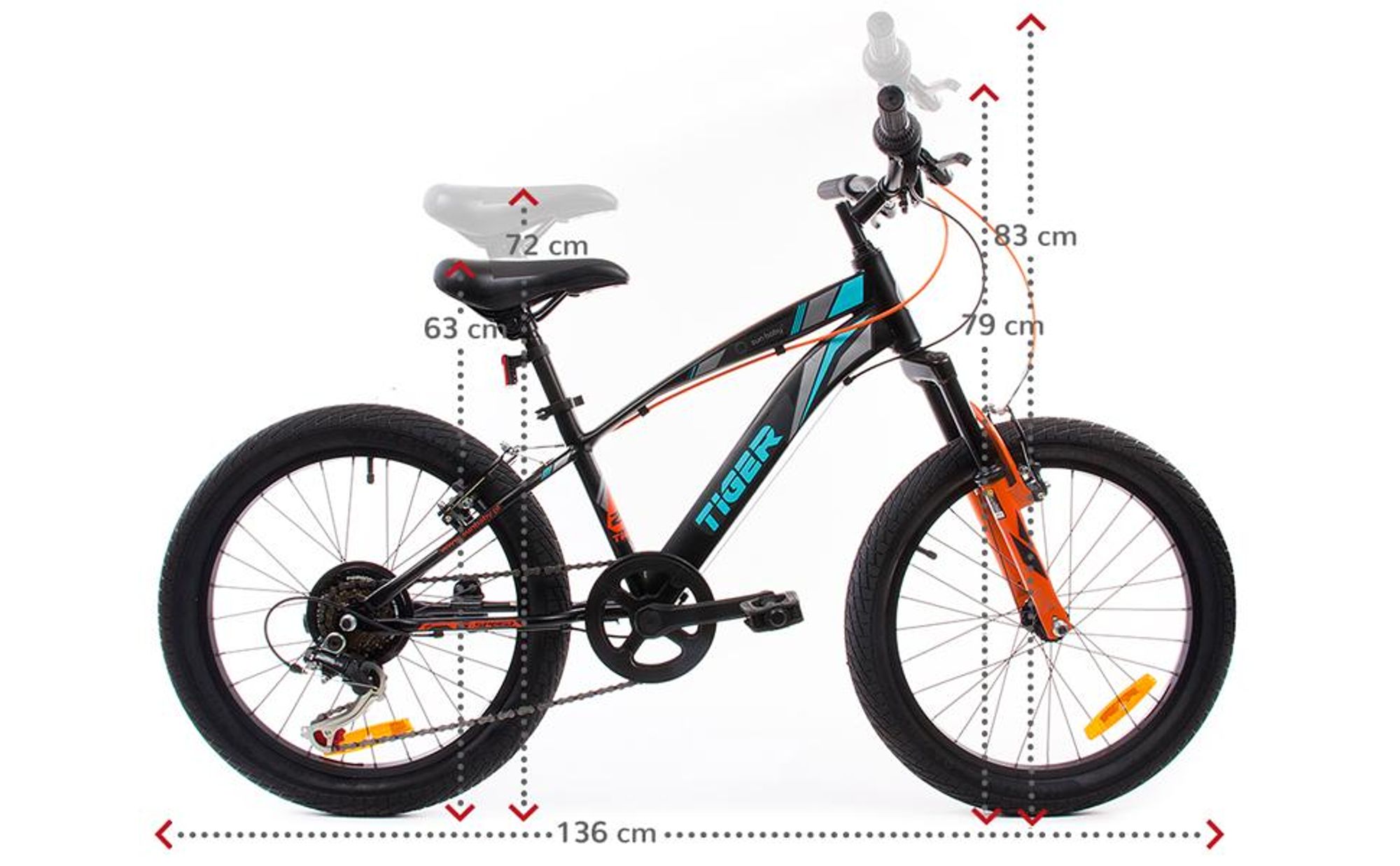 Vélo garçon Vélo enfant à partir de 6 ans Vélo enfant 20 pouces Vélo enfant 6 vitesses Shimano RevoShift Tiger Bike