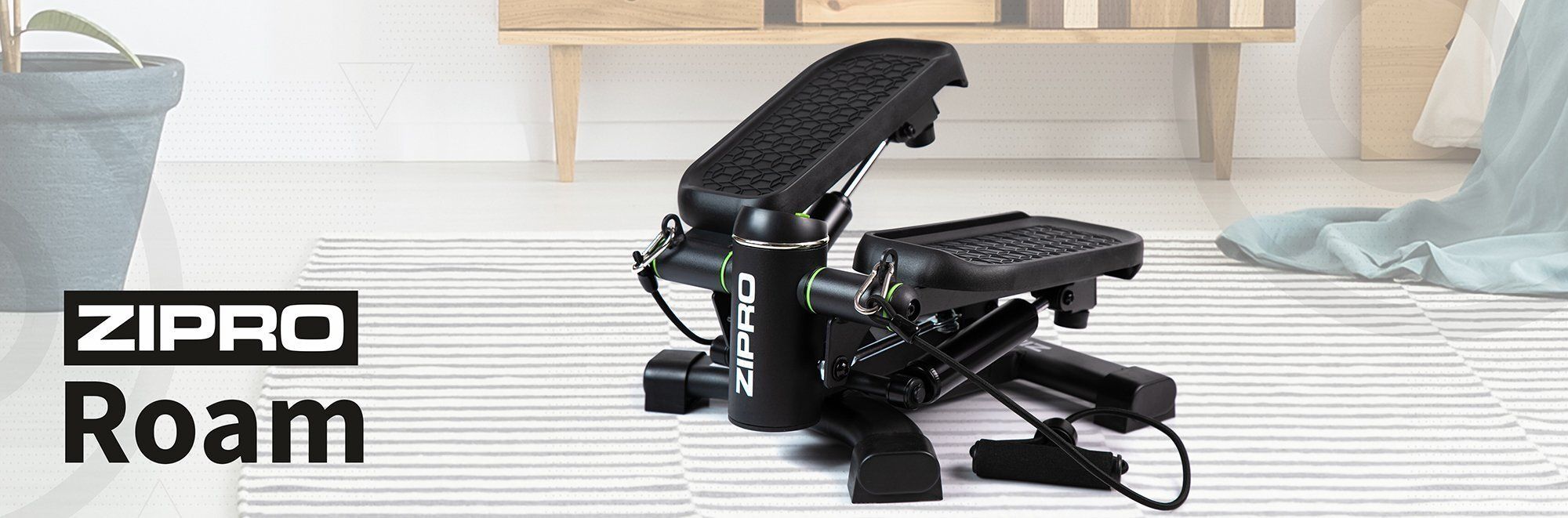 Zipro Swing Stepper Roam – 2-in-1 Twist Stepper für Zuhause mit Expander-Bändern Ministepper mit Display für Bein & Po Training bis 120 kg