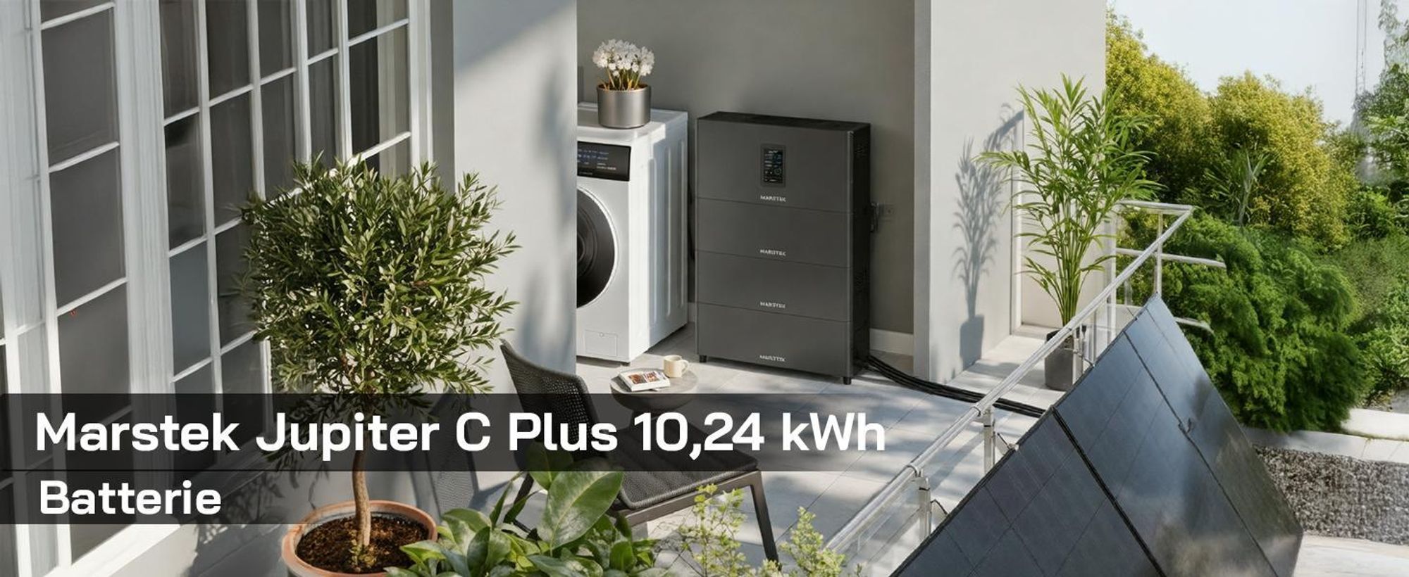 SUNNIVA® 4000W Balkonkraftwerk mit 10,24 kWh Speicher MARSTEK Jupiter C + Plus, 8x500W BIFAZIAL FULLBLACK komplett Steckdose, Solaranlage Solarspeicher