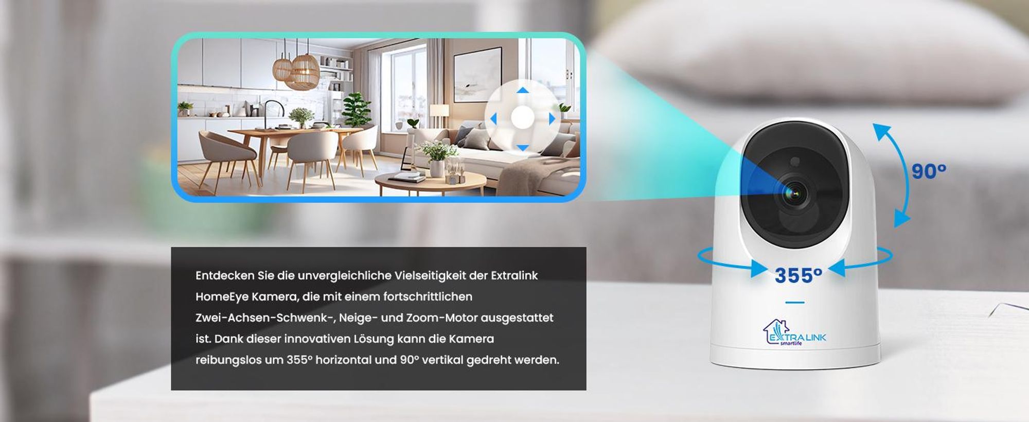 Extralink WLAN Überwachungskamera Indoor 2.5K 4MP TUYA
