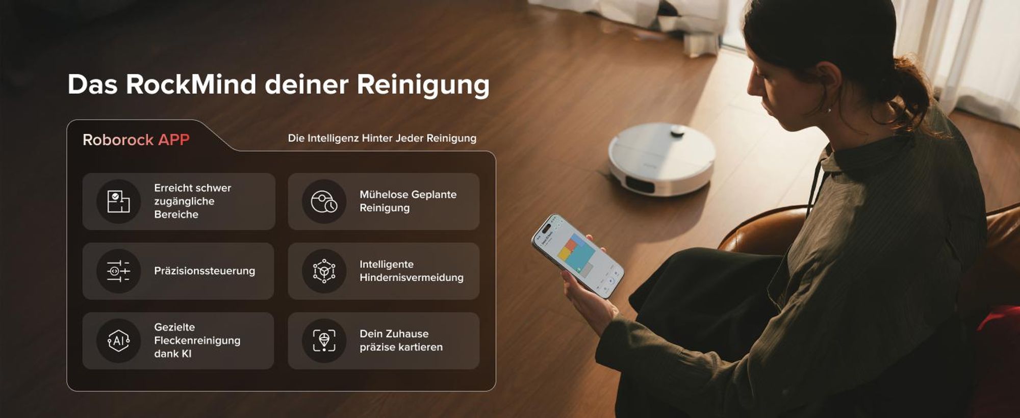 Roborock Saros 20 Sonic Staubsauger Roboter, 36.000 Pa Saugroboter mit Wischfunktion, Dual Anti-Tangle System, 7,98cm Ultra-Slim Design (Weiß)