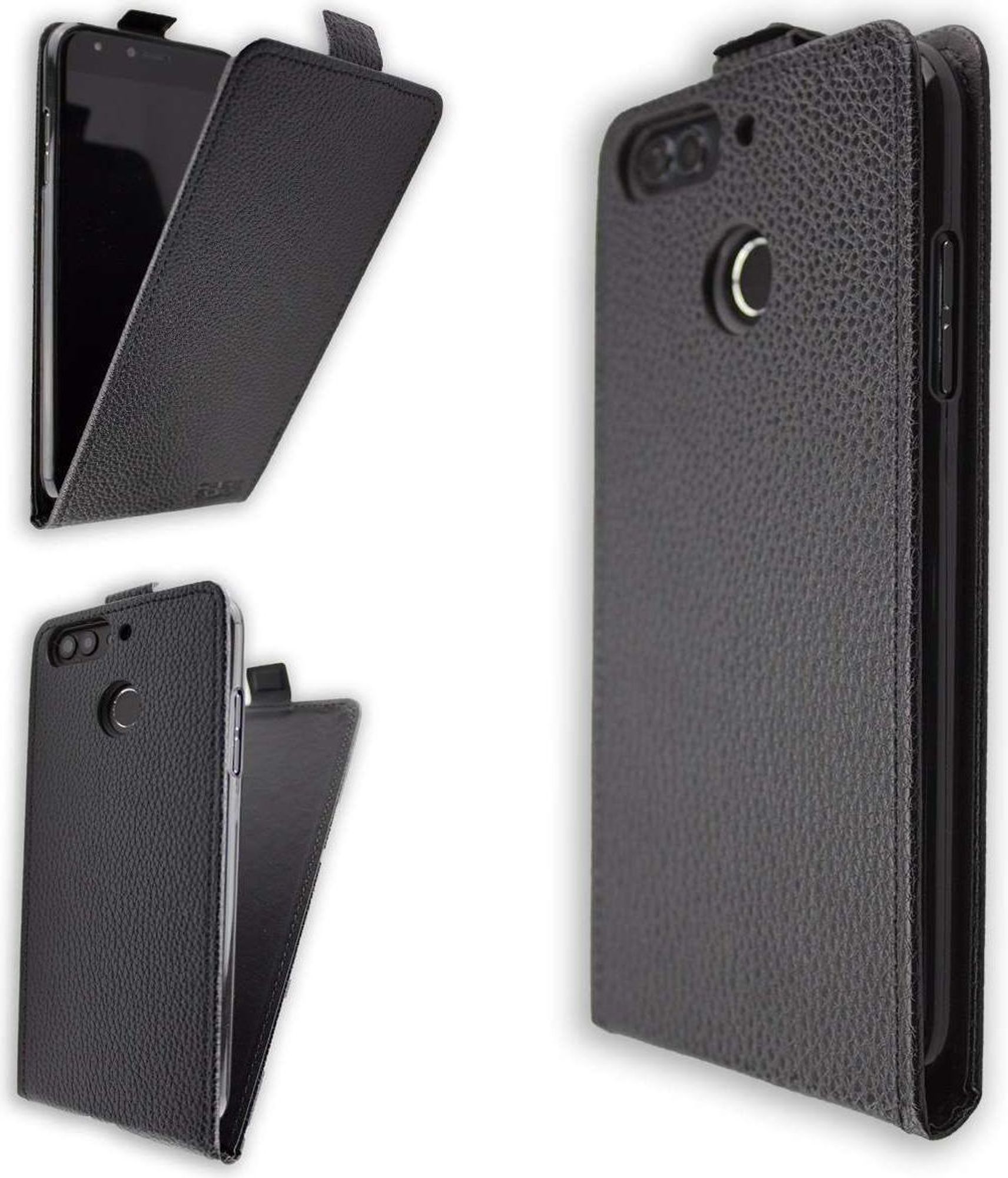 caseroxx Schutz Tasche Hülle Flip Cover kompatibel mit Archos Sense 55DC, Smartphone Tasche Flip Cover in schwarz Bild 4