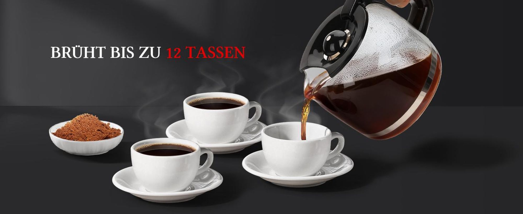 Taylor Swoden - Kaffeemaschine mit Timer,1.5L Filterkaffeemaschine 12 Tassen, Abschaltautomatik, Tropf-Stopp, 950W