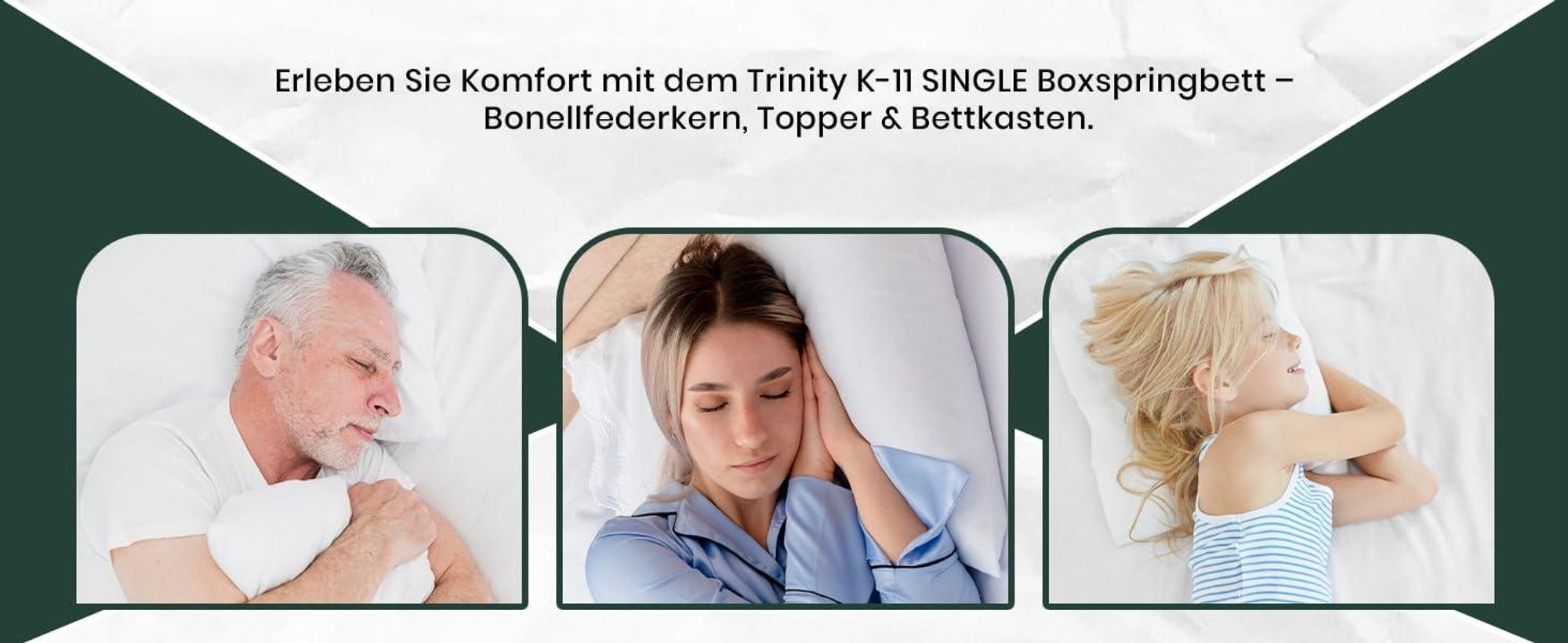 Best for Home Boxspringbett mit Bettkasten Trinity K11-SINGLE 70x200 Bonellfederkern inkl. Topper - Beige