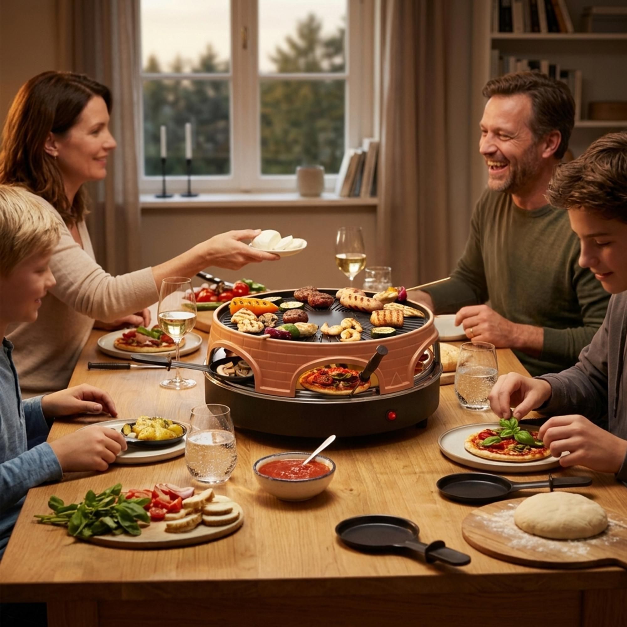 Emerio Pizzarette 3-in-1 Original – Raclette & Grill – Pizzaoven voor 6 Personen – Gourmetstel – 1500 W – PO-113255.4