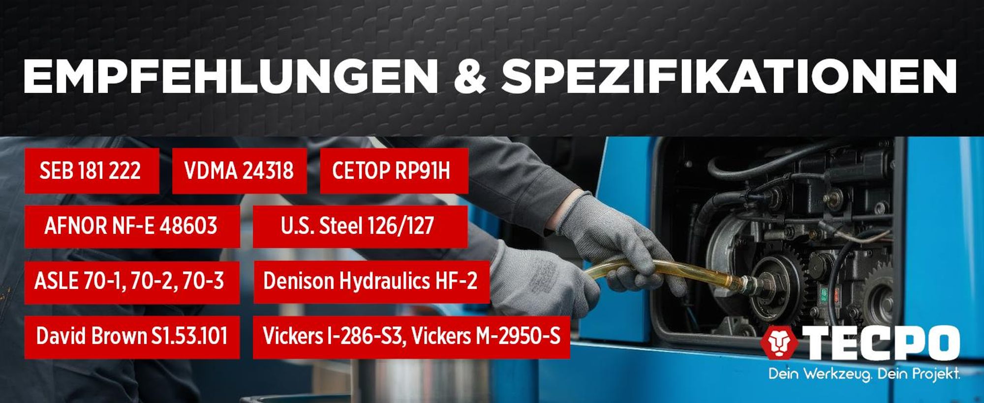 TECPO Hydrauliköl 5 Liter HLP 46 ISO VG Viskosität Hydraulikoel Hydraulikflüssigkeit Hydraulikfluid für Hochleitung Hochdruck