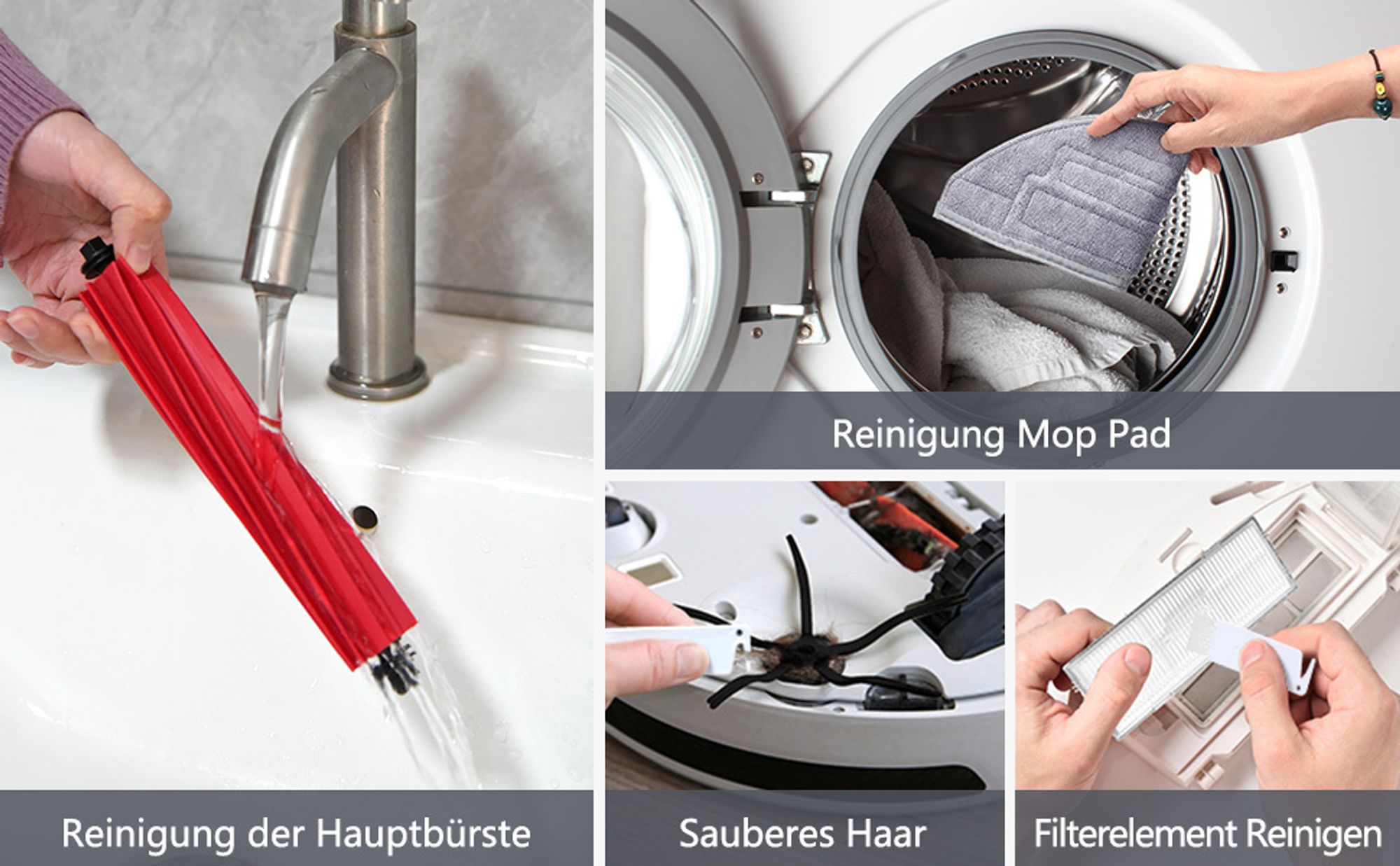 Zubehörset für Roborock S8 Pro Ultra, 6*Staubbeutel 1*Main Rollbürste 4*Seitenbürsten 2*Filter 4*Mopp Wischtücher