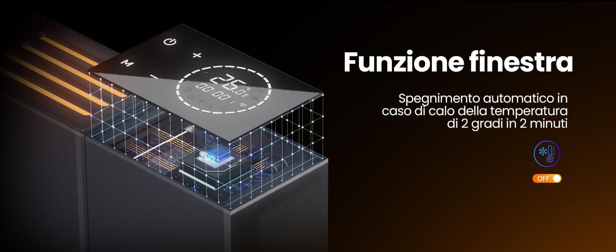 Termoconvettore Intelligente DUUX Edge 1000 1000W - Riscaldatore Elettrico Wi-Fi Bianco Per Casa