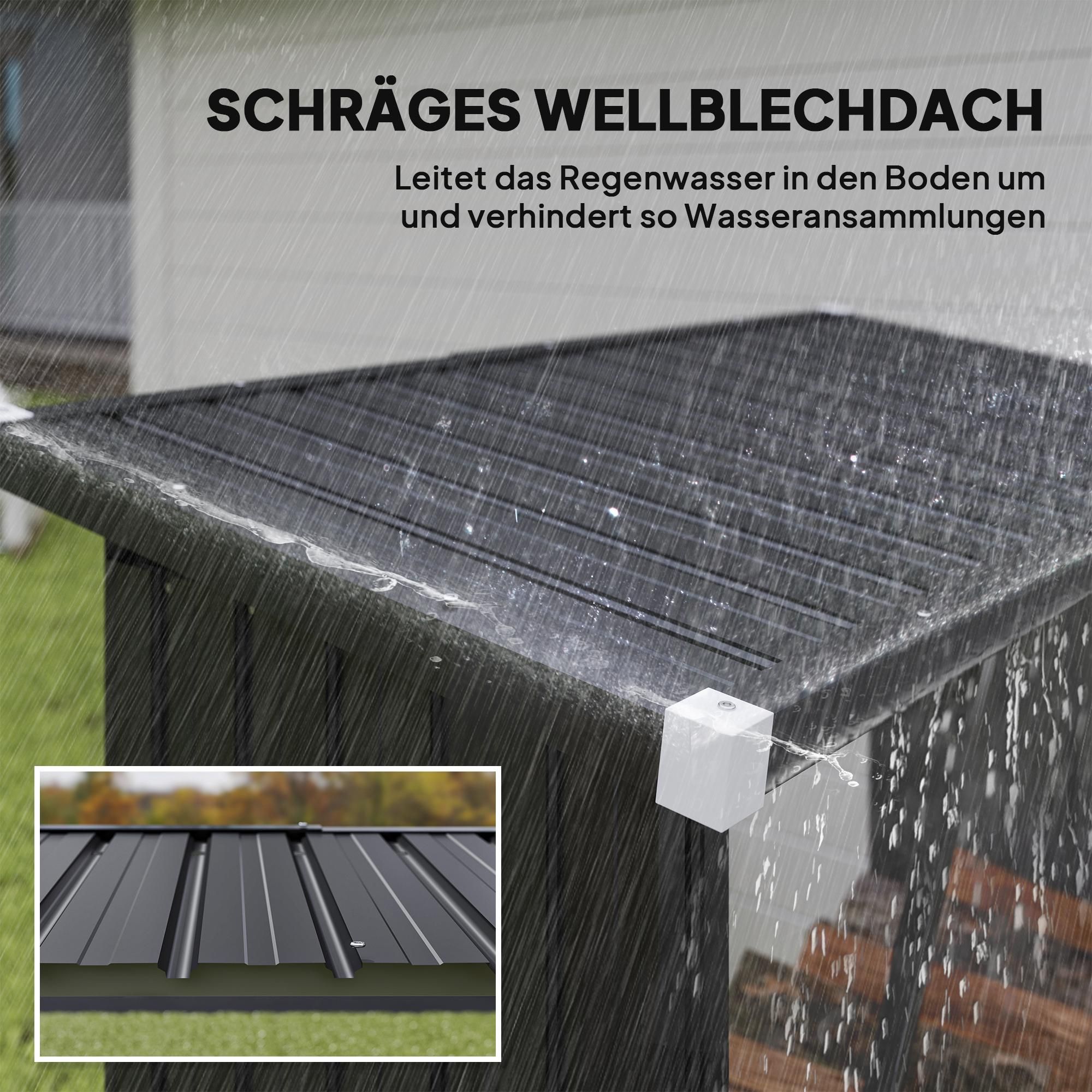 überdacht Kaminholz Metall Outdoor