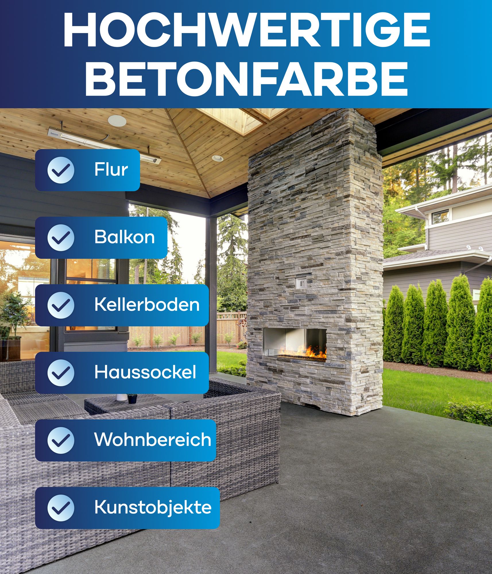 Plid Betonfarbe 5 L Anthrazit – Bodenbeschichtung & Sockelfarbe für ca. 50 m² – Inklusive Anstrichset, wetterbeständig, abriebfest,  Germany