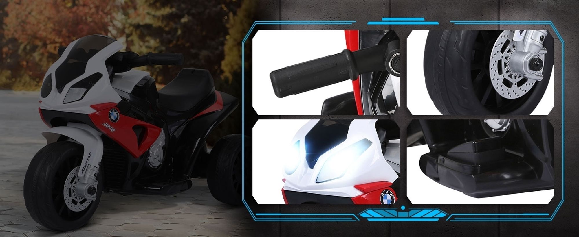 HOMCOM Elektro Motorrad für Kinder Kindermotorrad Kinderfarhzeug BMW Linzenz