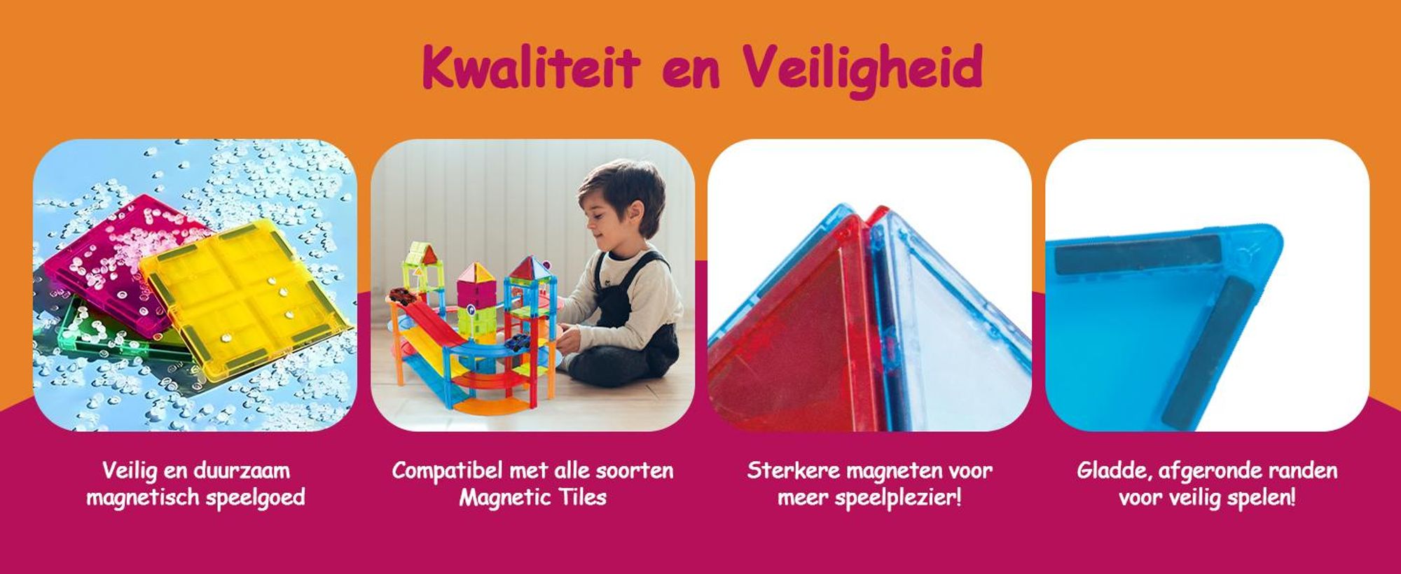 Olvy Magnetische bouwstenen, Montessori speelgoed – 126 magnetische tegels voor kinderen vanaf 3 jaar – constructiespeelgoed, magnetische set, educatief speelgoed.