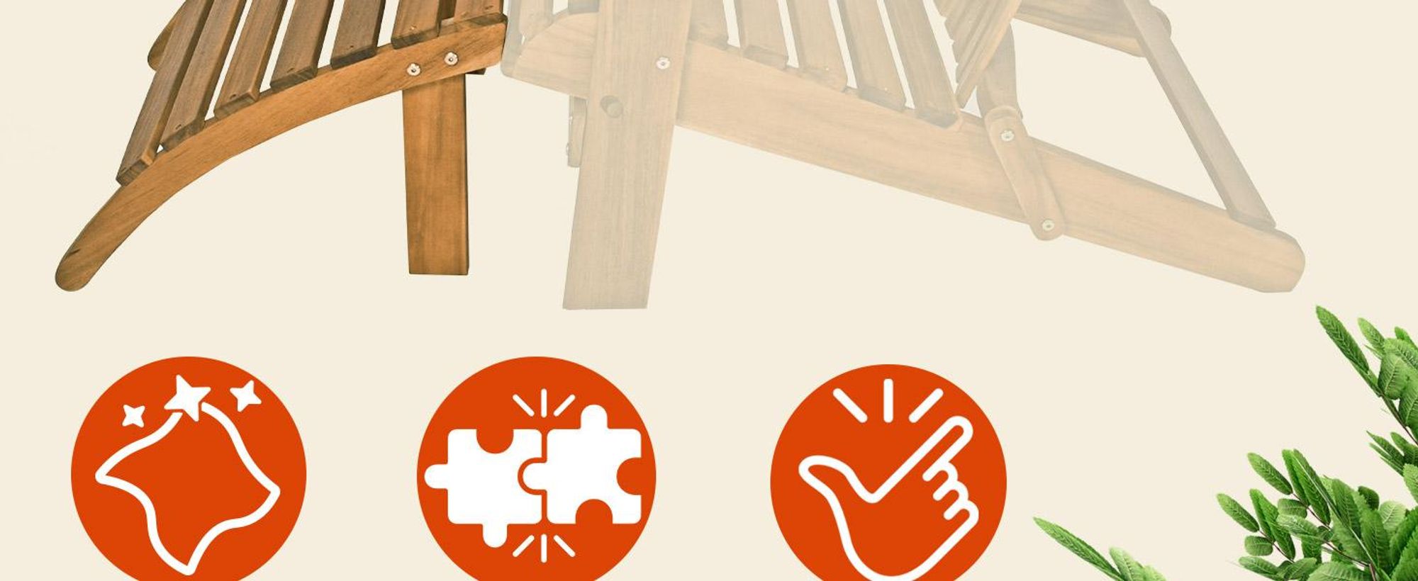 CASARIA® Fußhocker Holz Outdoor wetterfest 160kg Belastbarkeit Holzstreben Garten Balkon Terrasse Adirondack Liege Stuhl Sonnenliege Braun Akazie