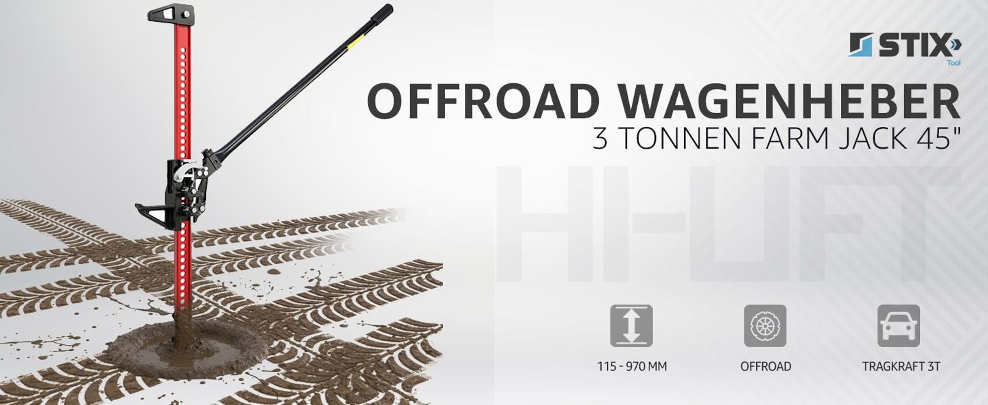 Offroad Wagenheber - 3 Tonnen Farm Jack 45" Hi-Lift 3T