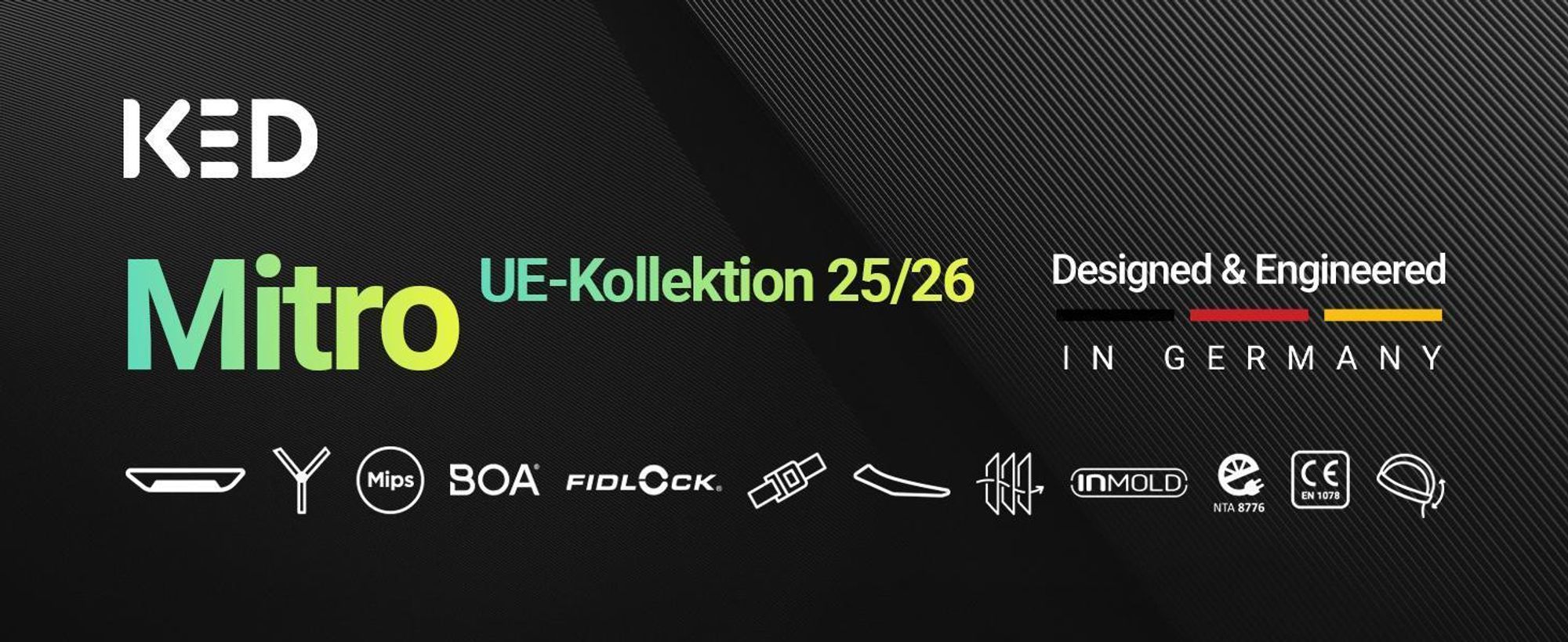 KED Mitro UE-Kollektion 25/26 Helm Für E-Bike, City & S-Pedelec | Fahrradhelm Mit MIPS & 180 Grad LED Farbe: Black Matt Größe: 58-61 (L)